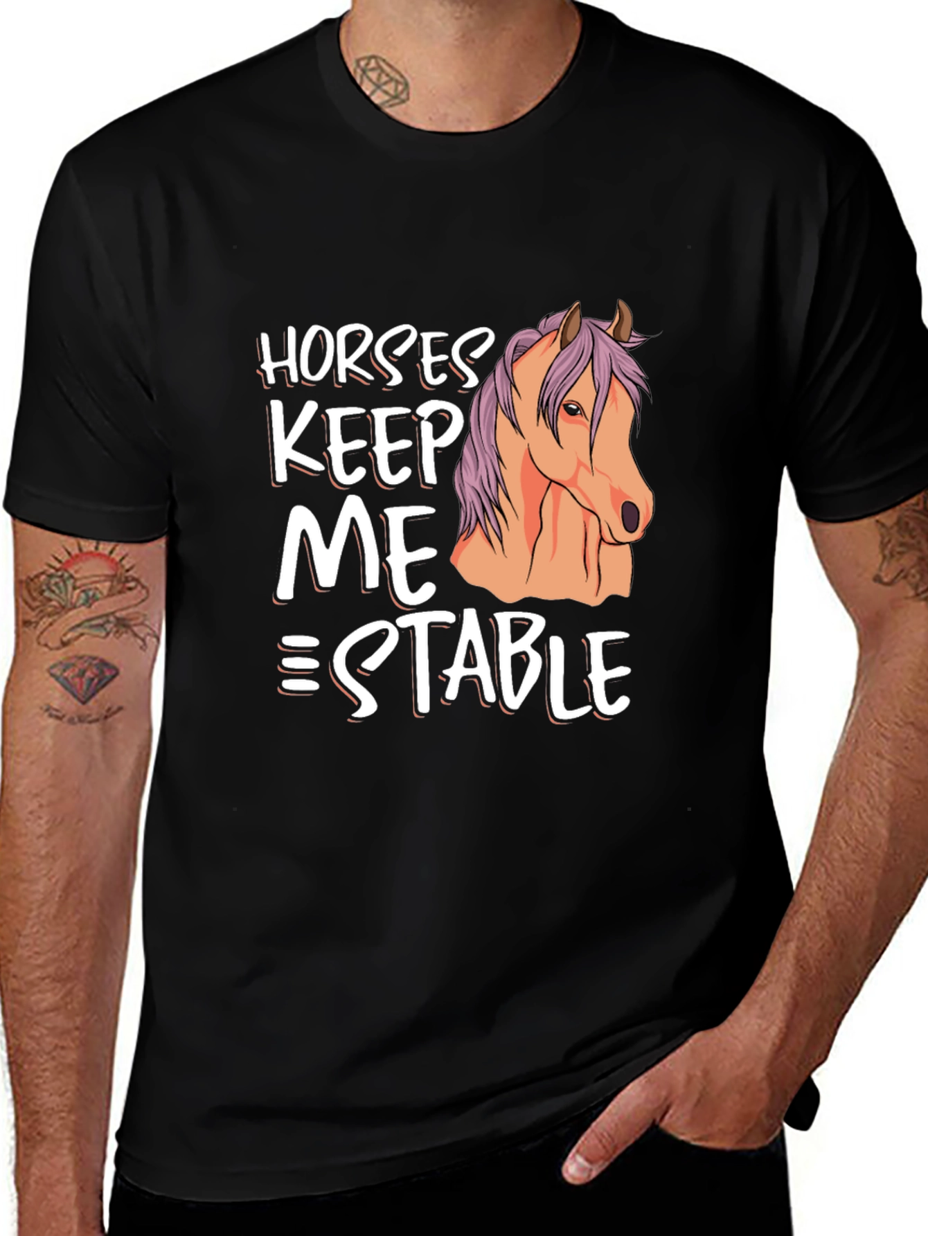 Variant 26 of Horses Keep Me Stable Graphic T-Shirt