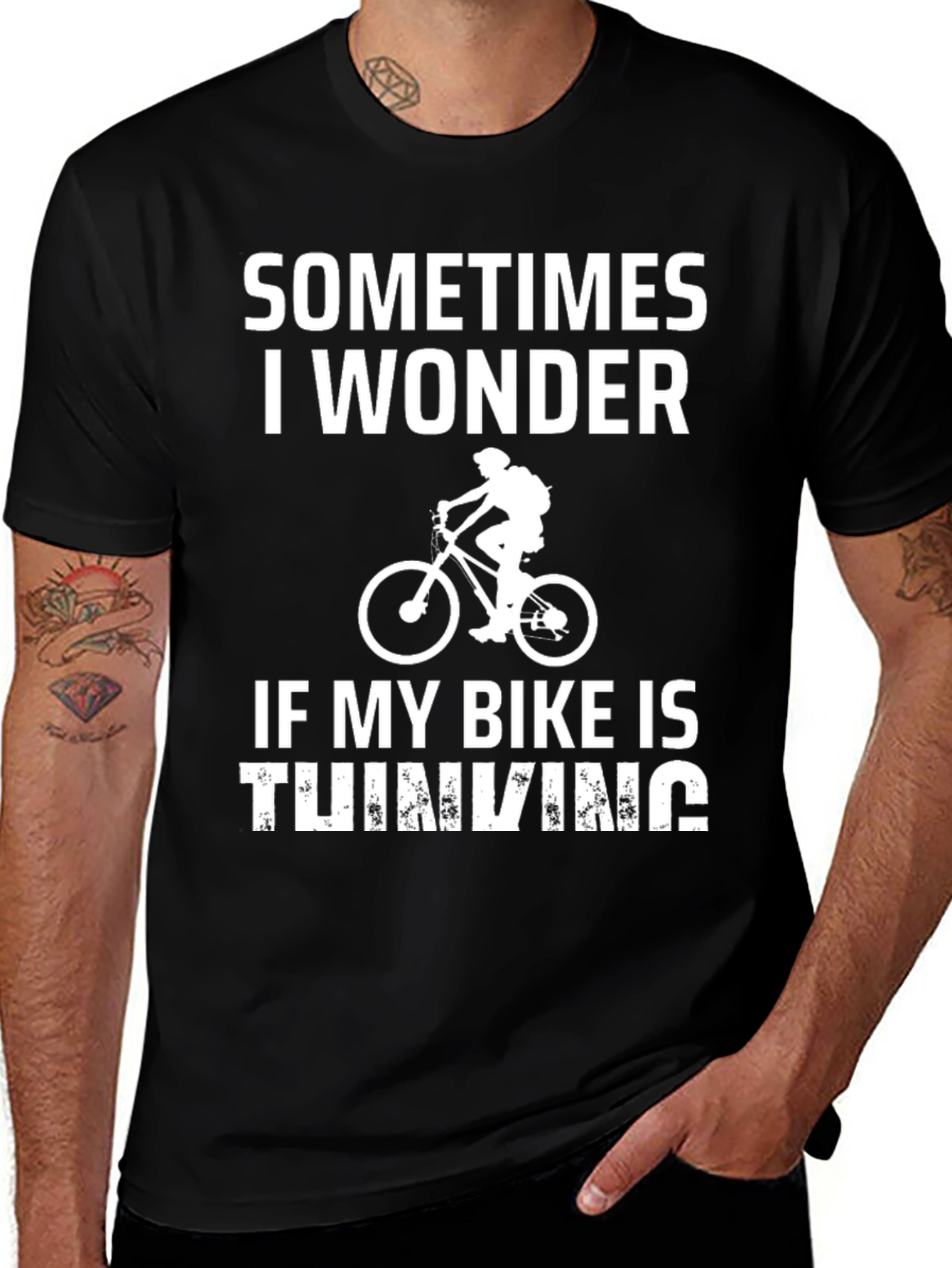 Variant 26 of Funny Biker T-Shirt - Thinking Bike Tee