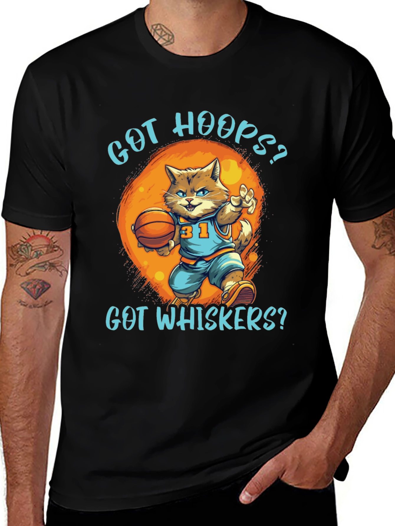 Variant 12 of Got Hoops? Cat Basketball Graphic T-Shirt