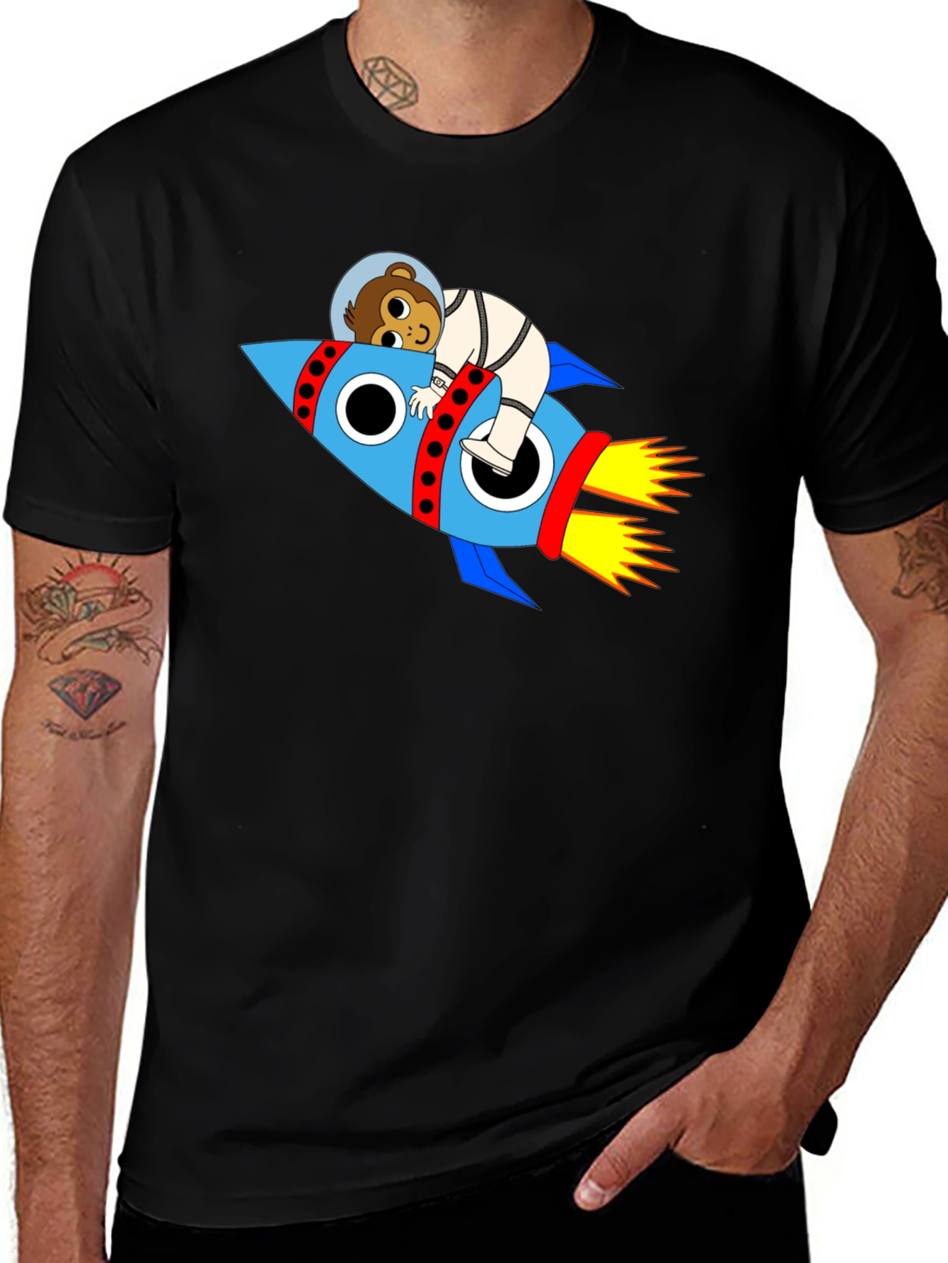 Variant 13 of Monkey Astronaut Rocketship T-Shirt