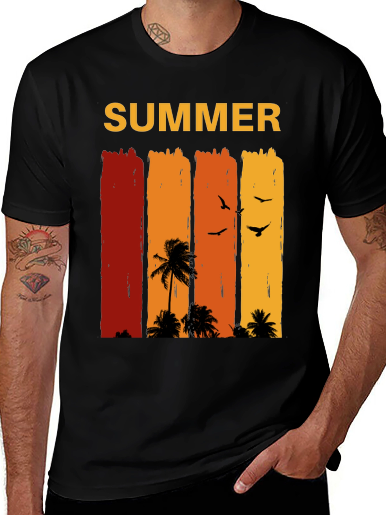 Variant 22 of Summer Palm Tree Sunset Graphic T-Shirt