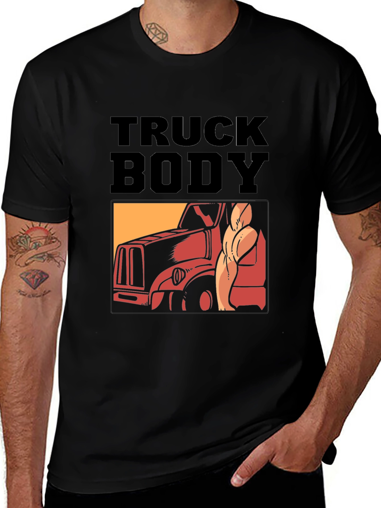 Variant 24 of Truck Body Graphic Tee - Black
