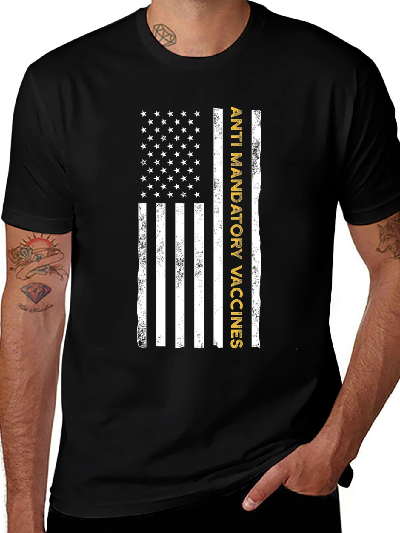 Variant 26 of Anti-Mandatory Vaccines American Flag T-Shirt