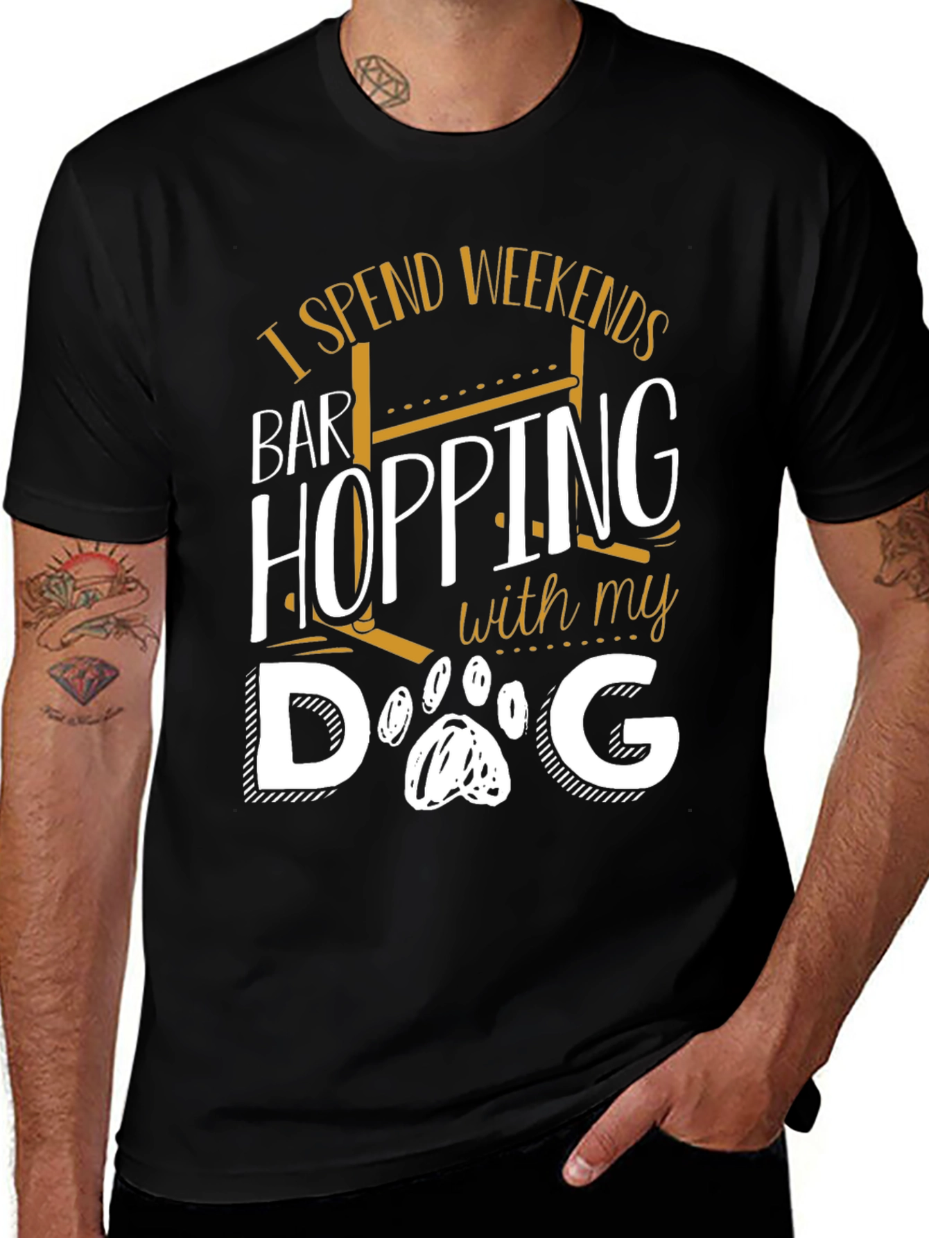 Weekend Bar Hopping Dog Lover Graphic Tee