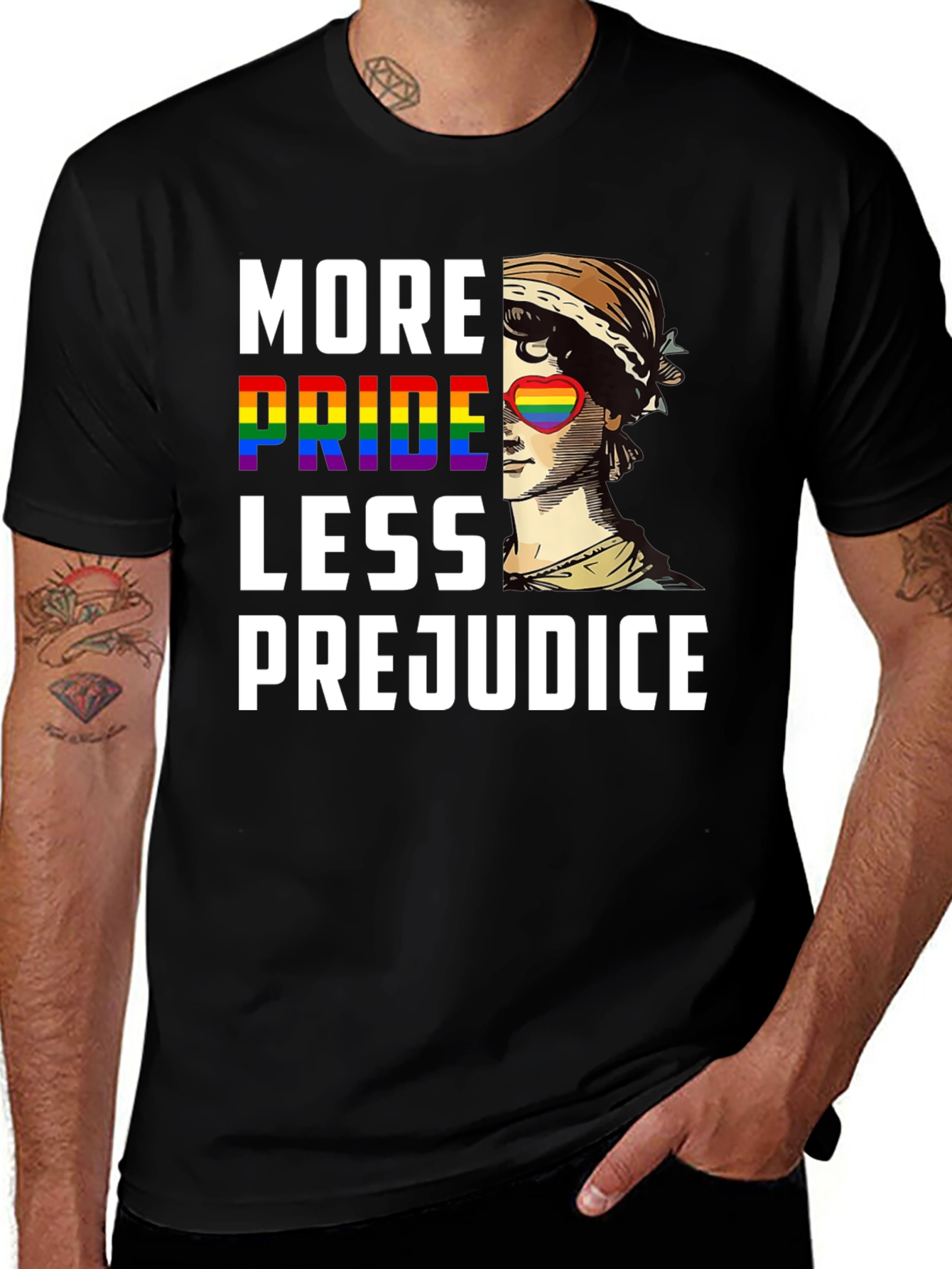 Black More Pride Less Prejudice Graphic T-Shirt main image
