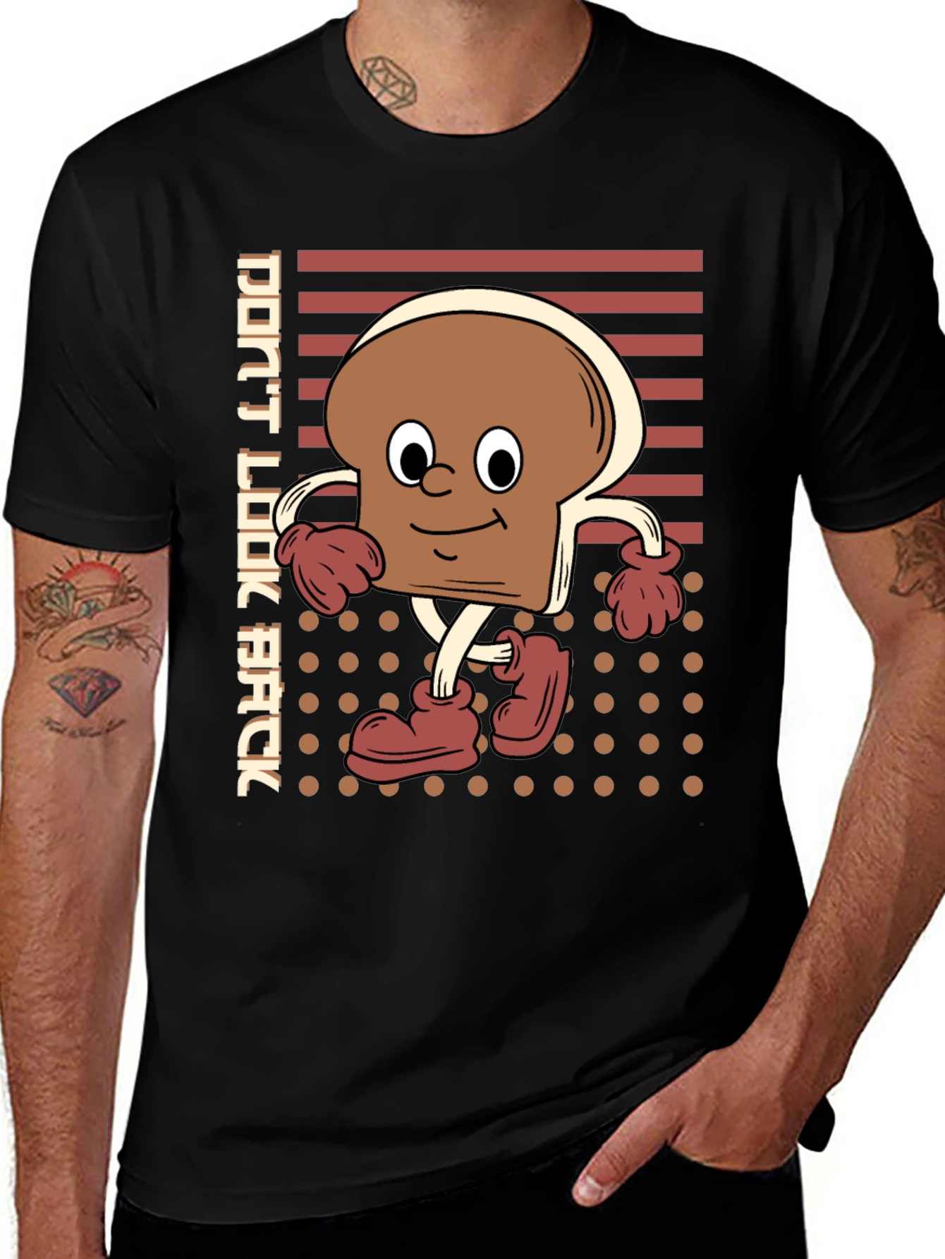 Variant 2 of Don't Look Back Retro Cartoon Toast T-Shirt