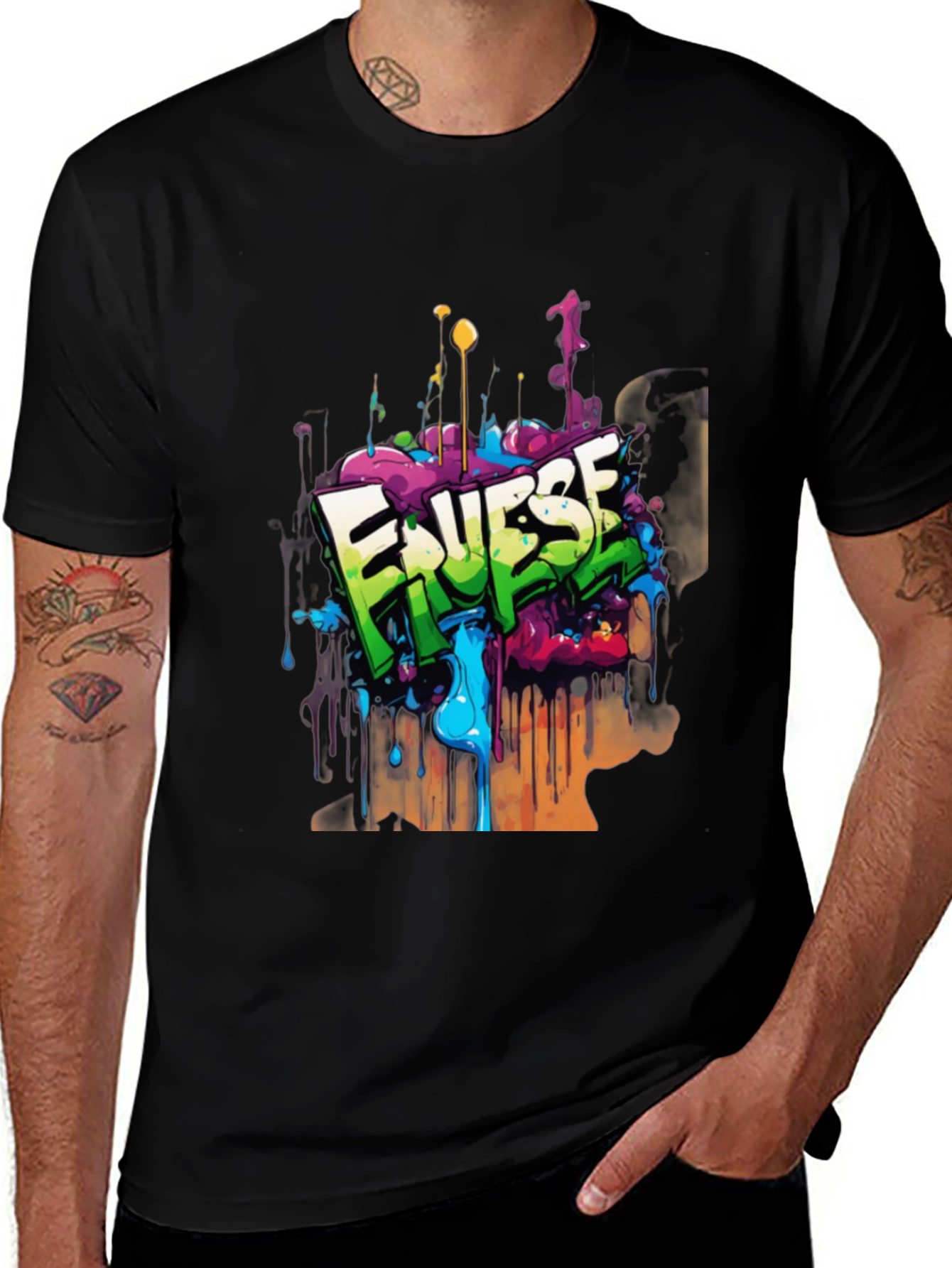 Variant 22 of Graffiti Art Print Black Tee