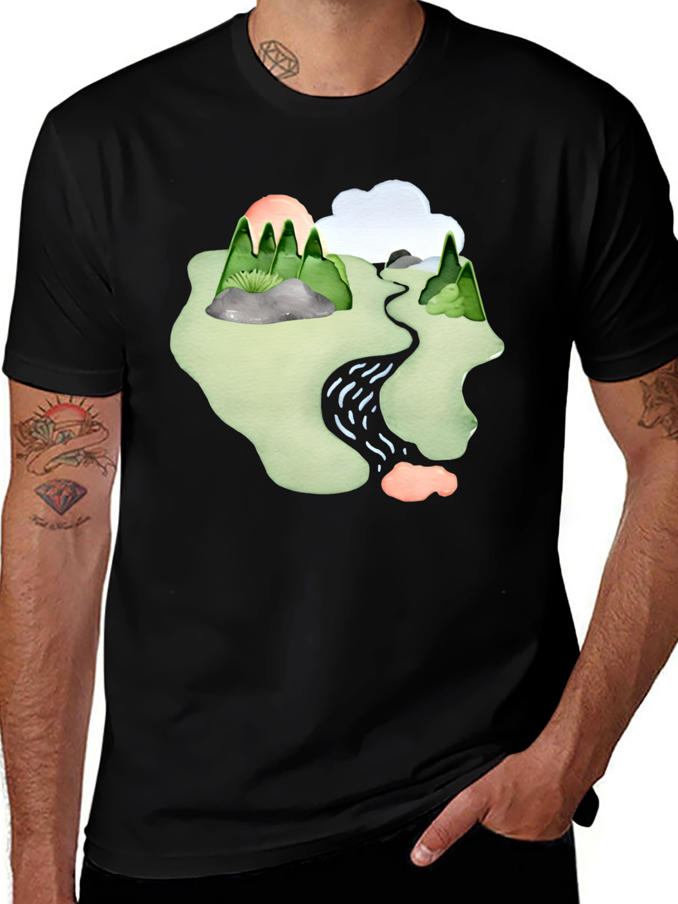 Variant 22 of Nature Lover's Graphic Tee - Black