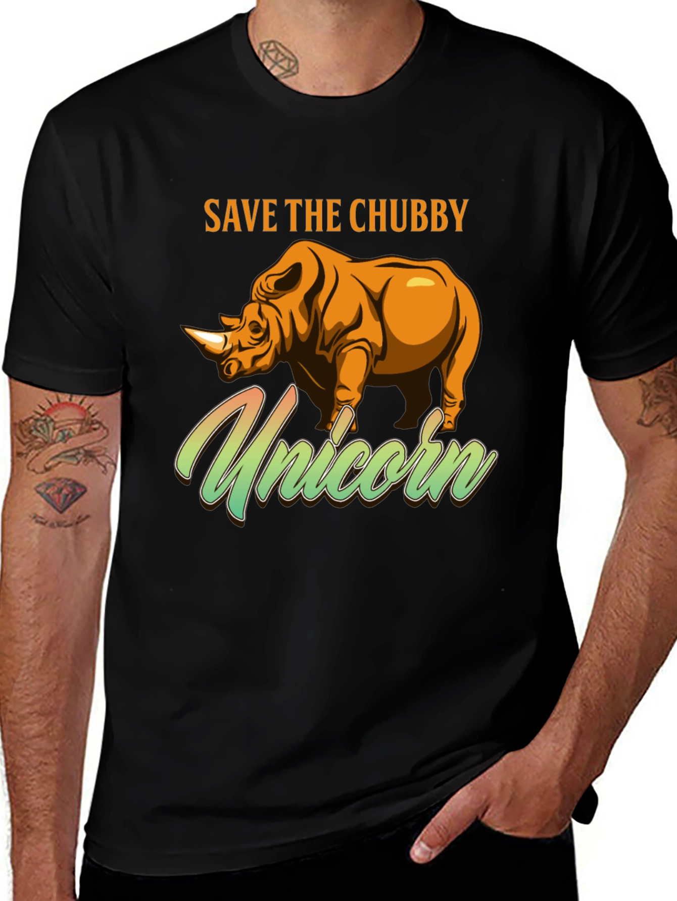 Variant 8 of Save the Chubby Unicorn T-Shirt - Funny Rhino Tee