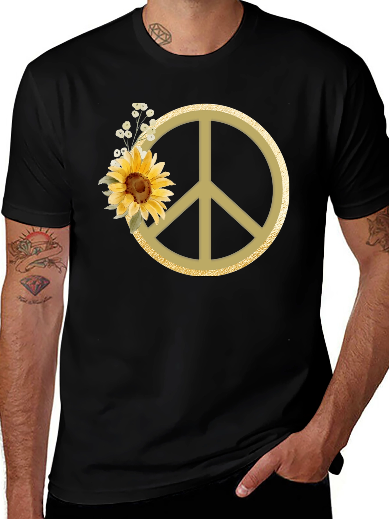 Variant 21 of Sunflower Peace Sign Graphic Tee