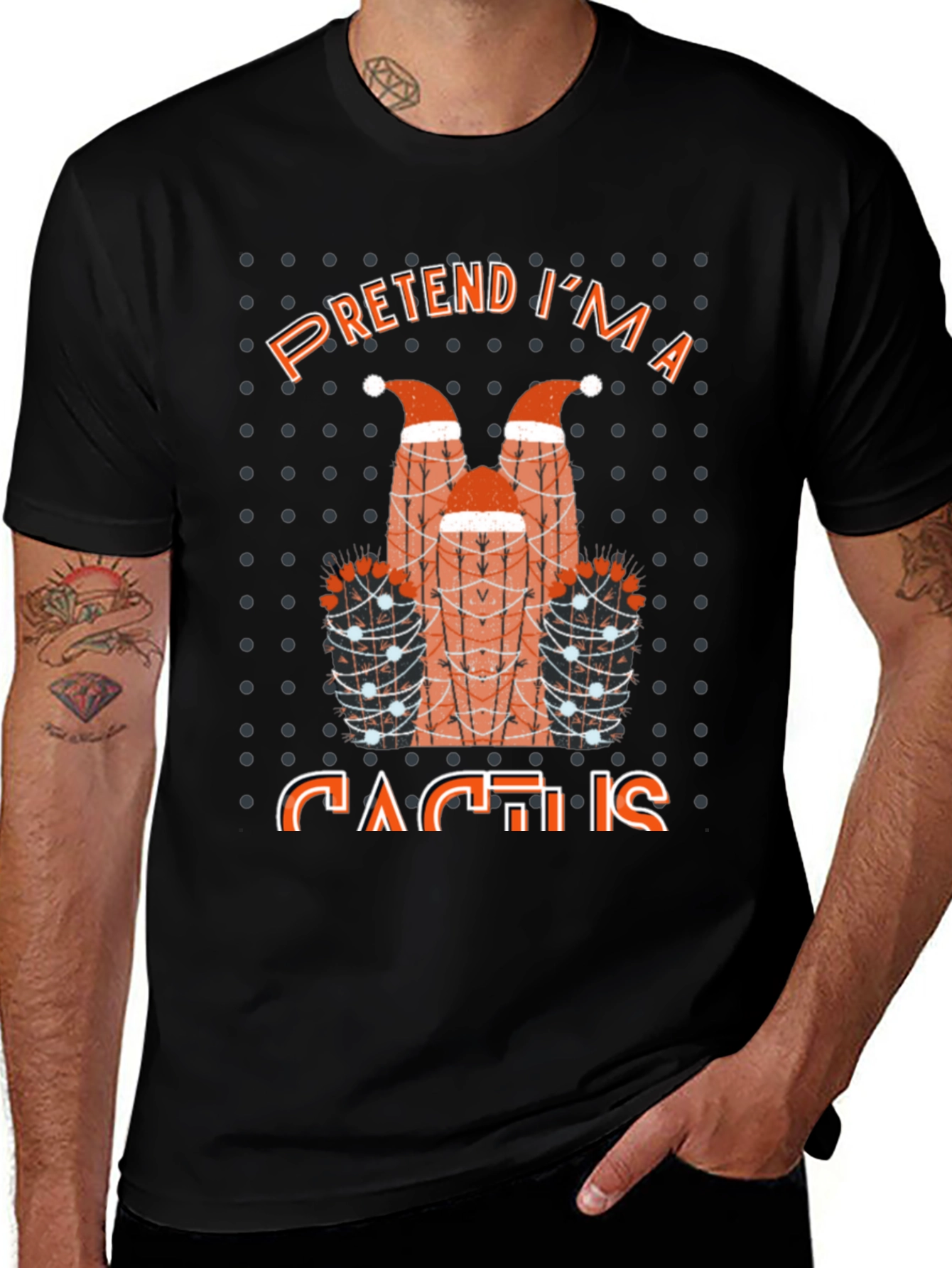 Variant 12 of Pretend I'm a Cactus T-Shirt Funny Holiday Party Tee
