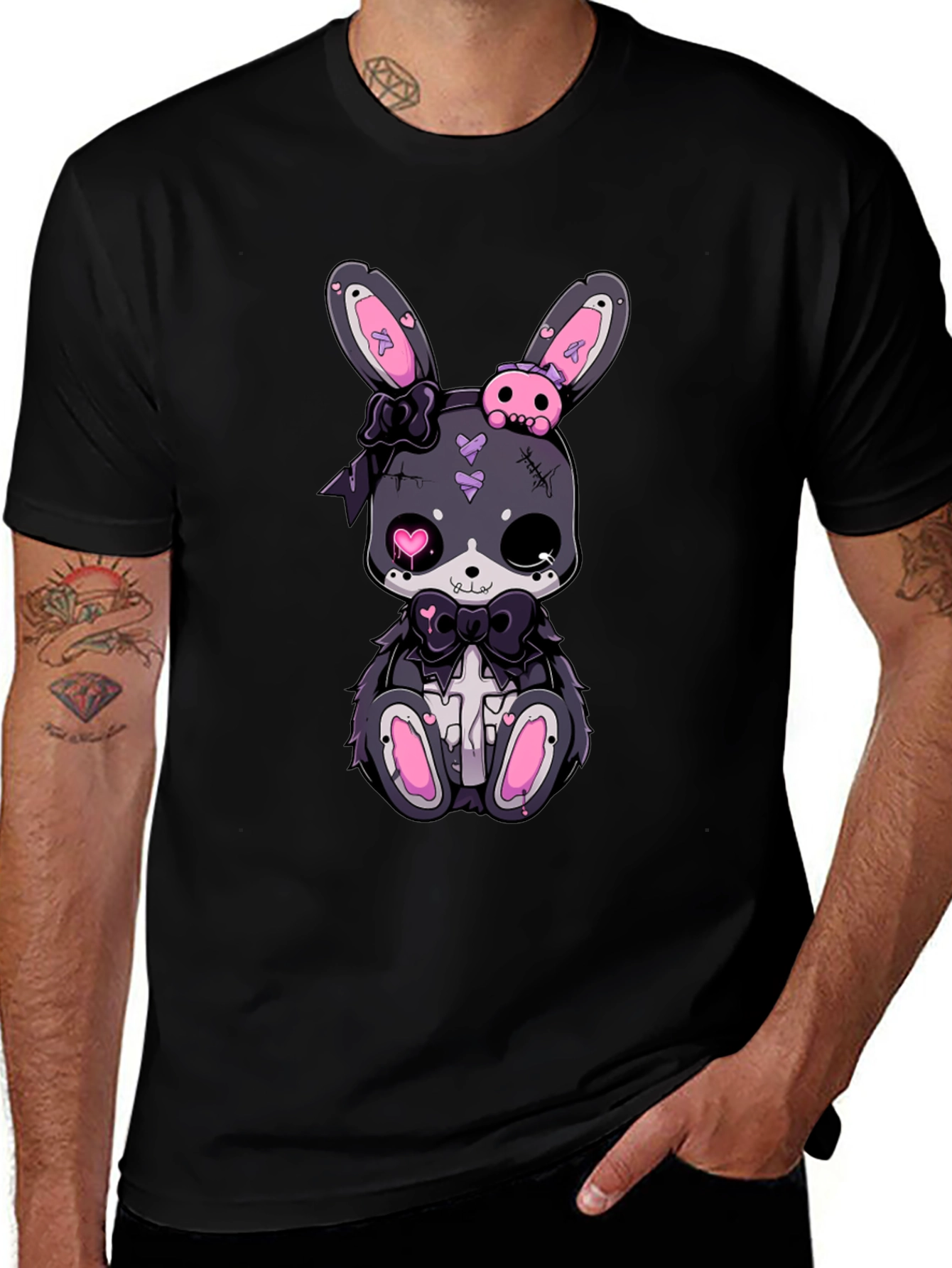 Variant 28 of Gothic Bunny T-Shirt - Cute Creepy Style