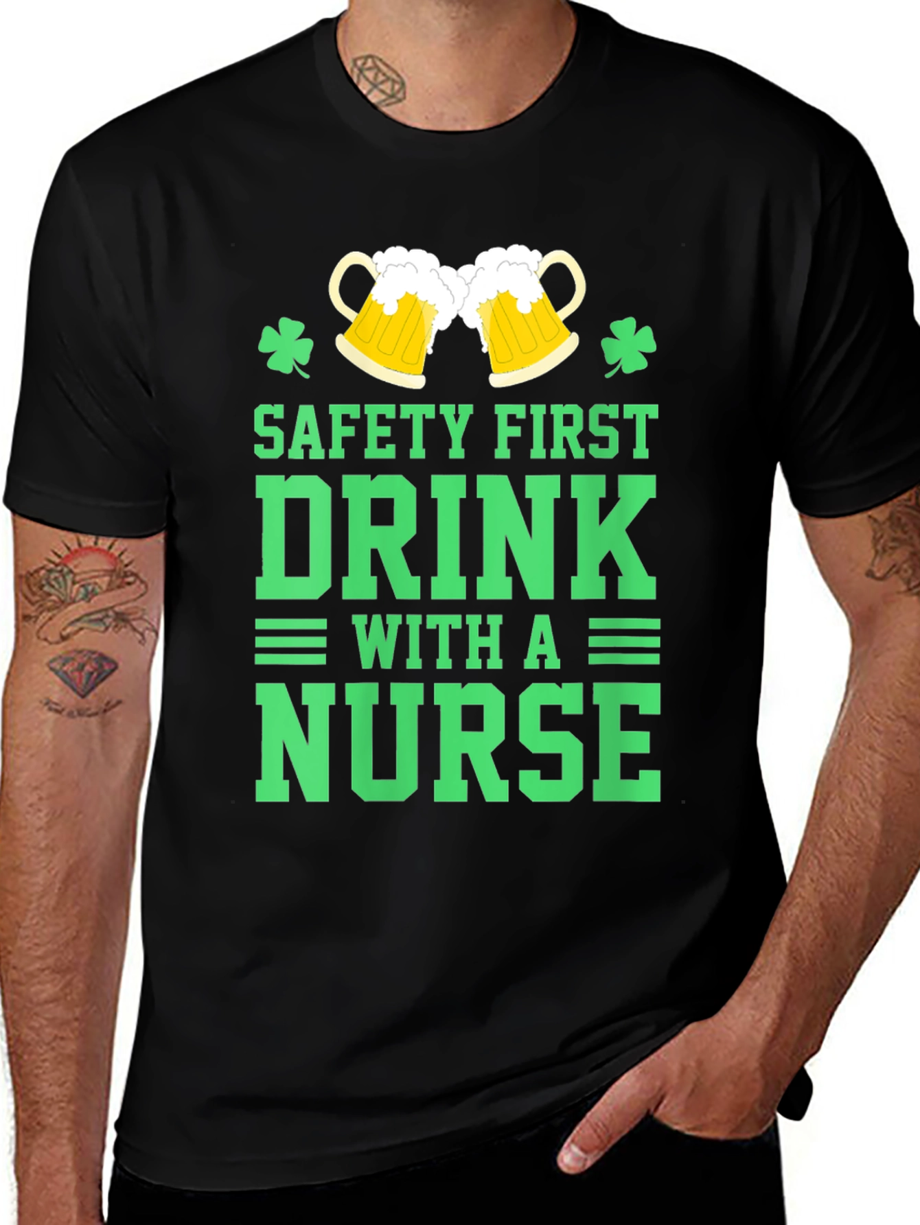 Variant 23 of Safety First Drink With A Nurse T-Shirt
