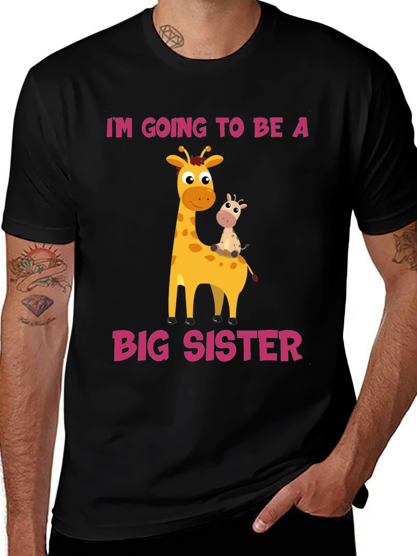 Variant 2 of I'm Going To Be A Big Sister Giraffe T-Shirt