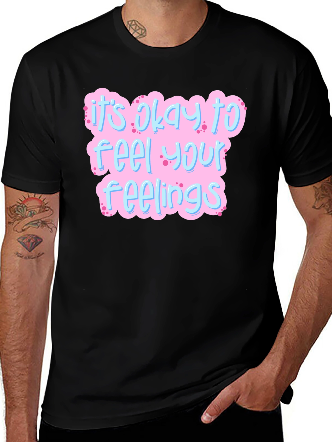 Variant 22 of It's Okay to Feel Your Feelings Black Graphic Tee