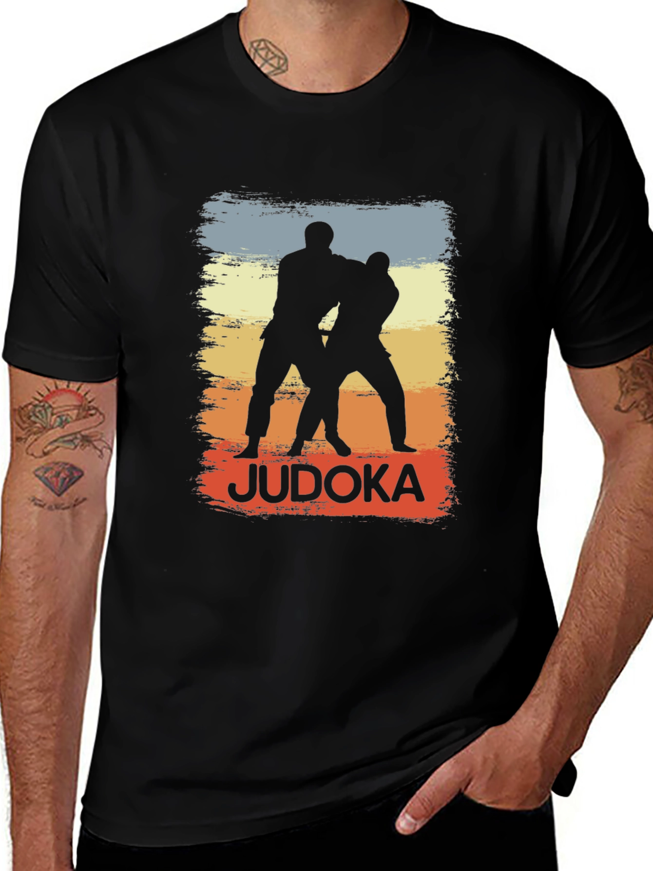 Variant 28 of Judo Judoka Vintage Style Black T-Shirt