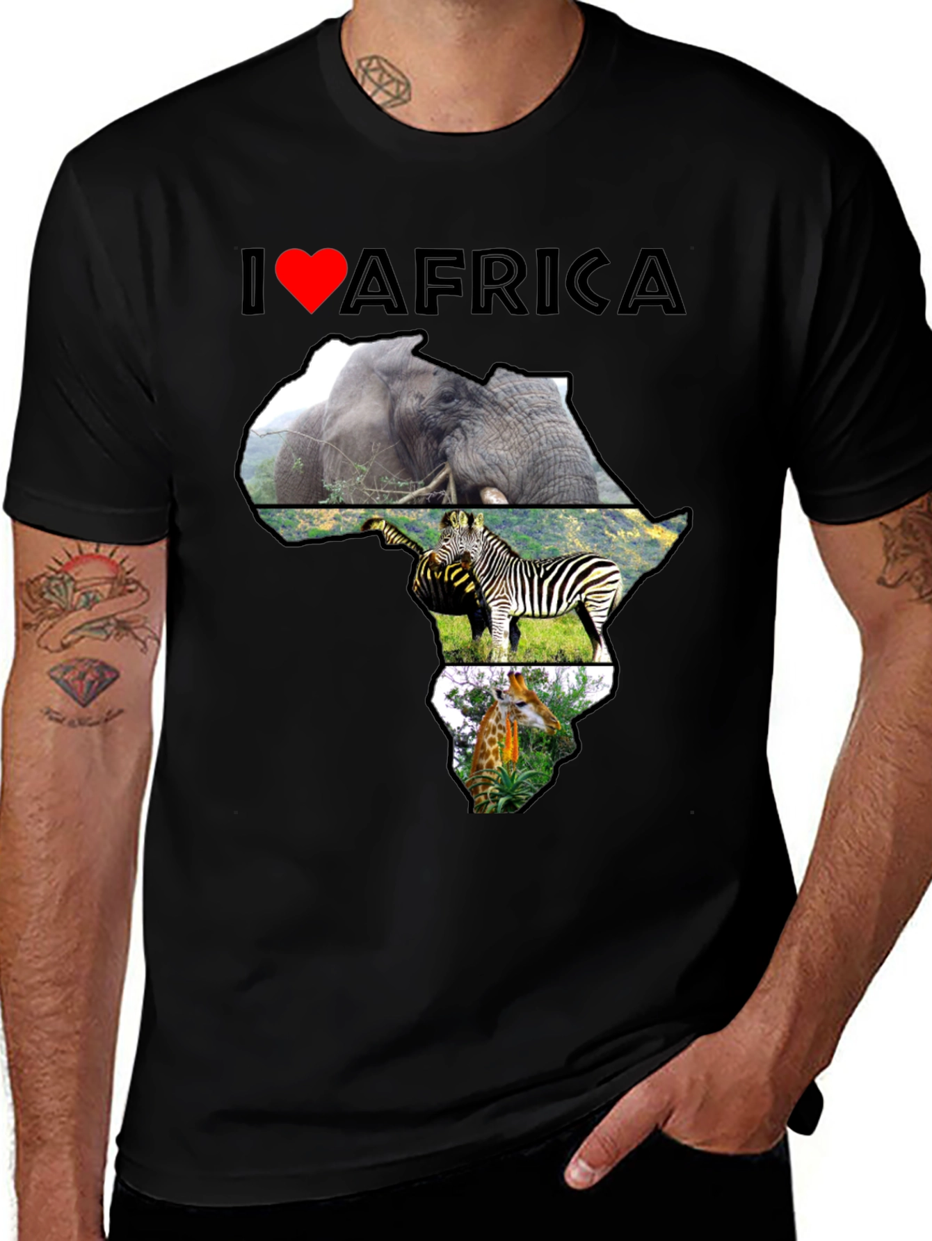 I Heart Africa Graphic T-Shirt - Wildlife Design