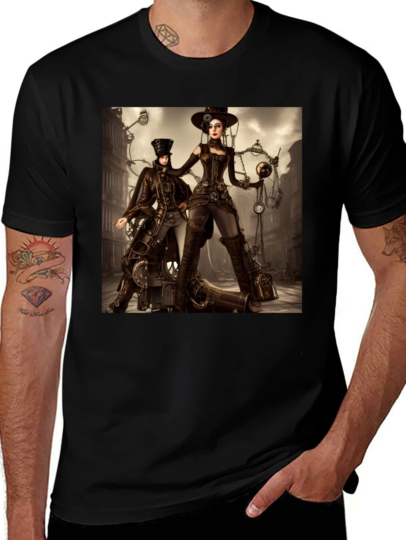 Variant 24 of Steampunk Fashion Tee - Unique Design
