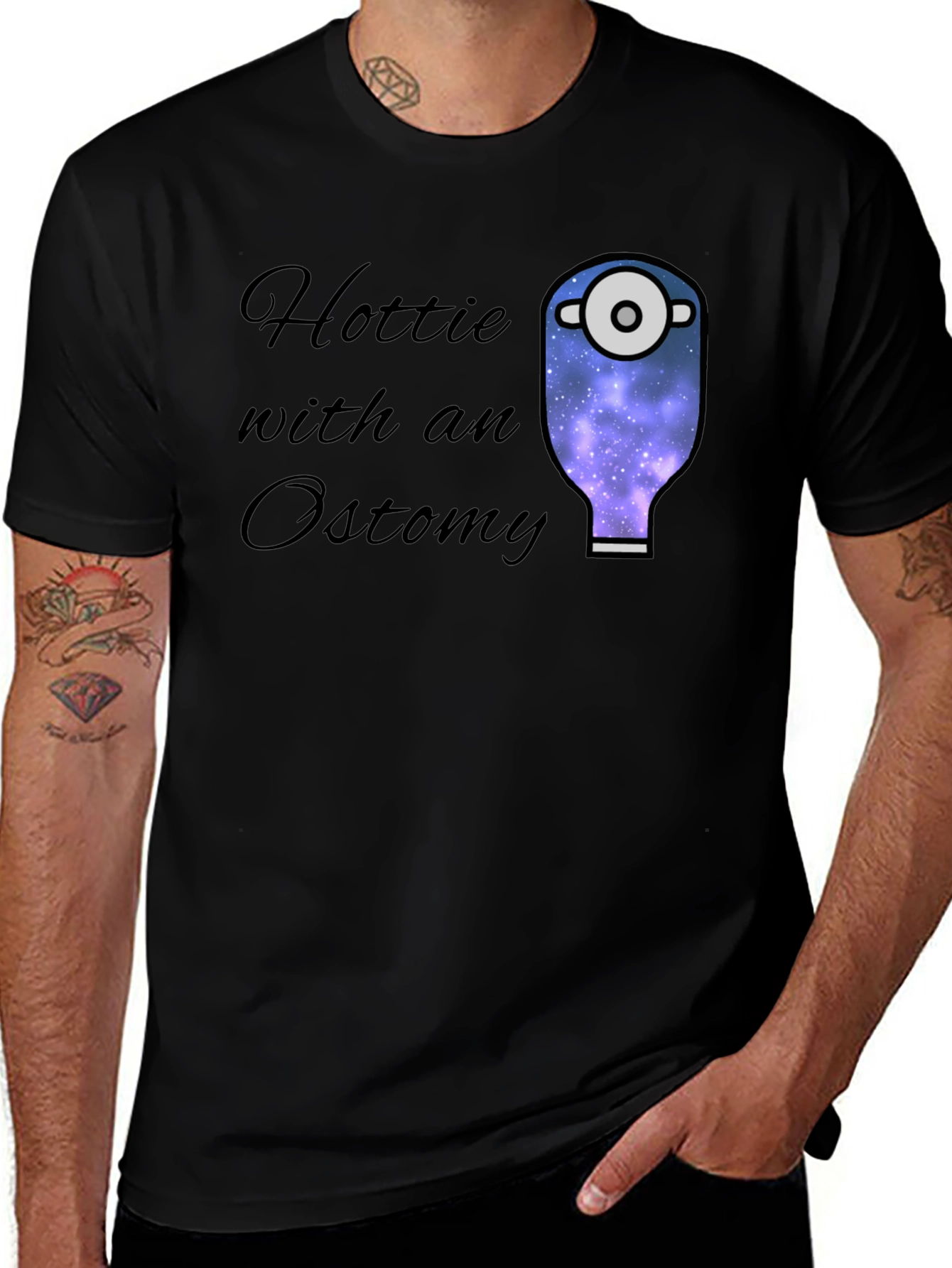 Variant 7 of Hottie with an Ostomy Black T-Shirt