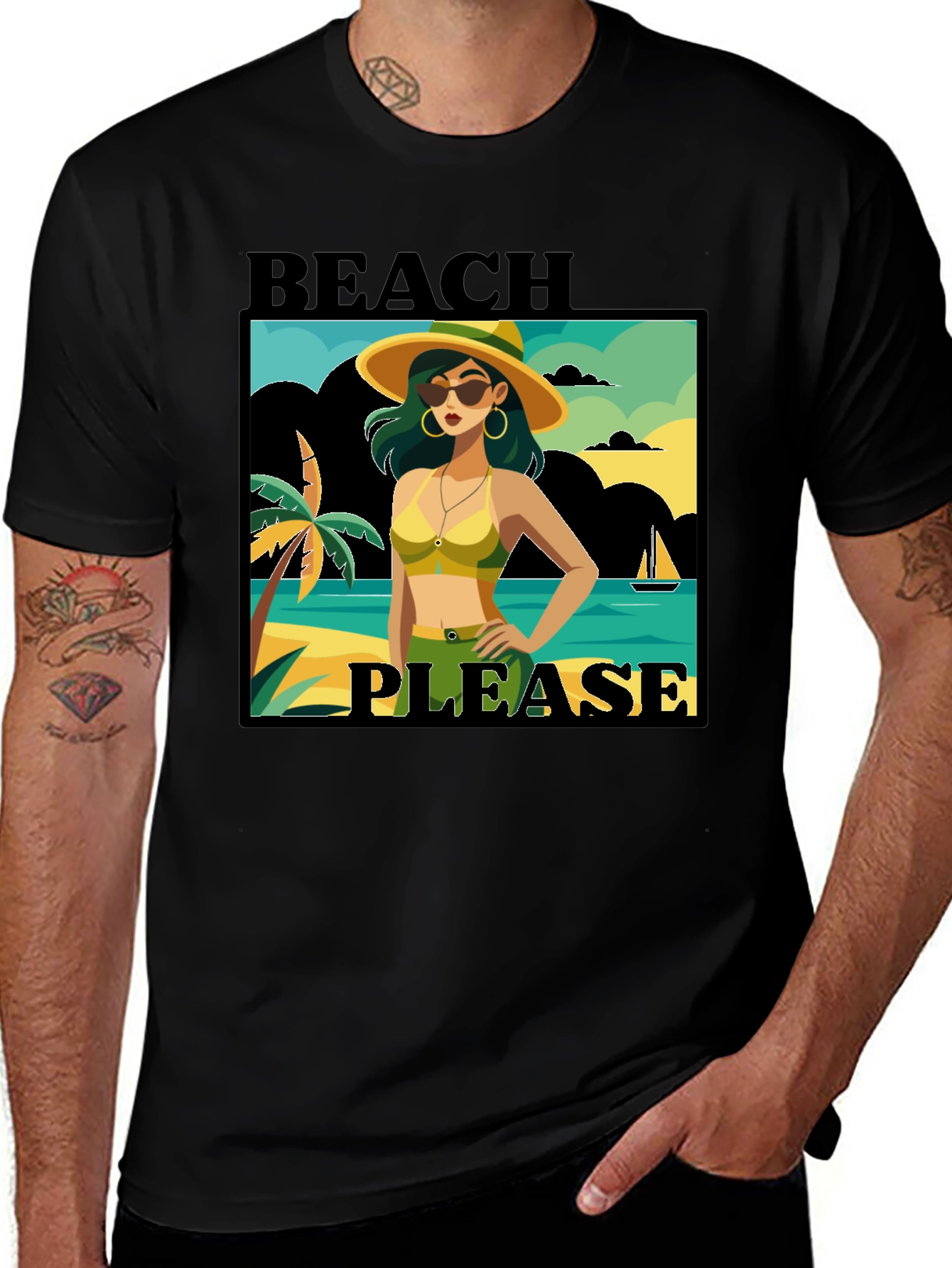 Variant 19 of Beach Please T-Shirt - Vacation Vibes