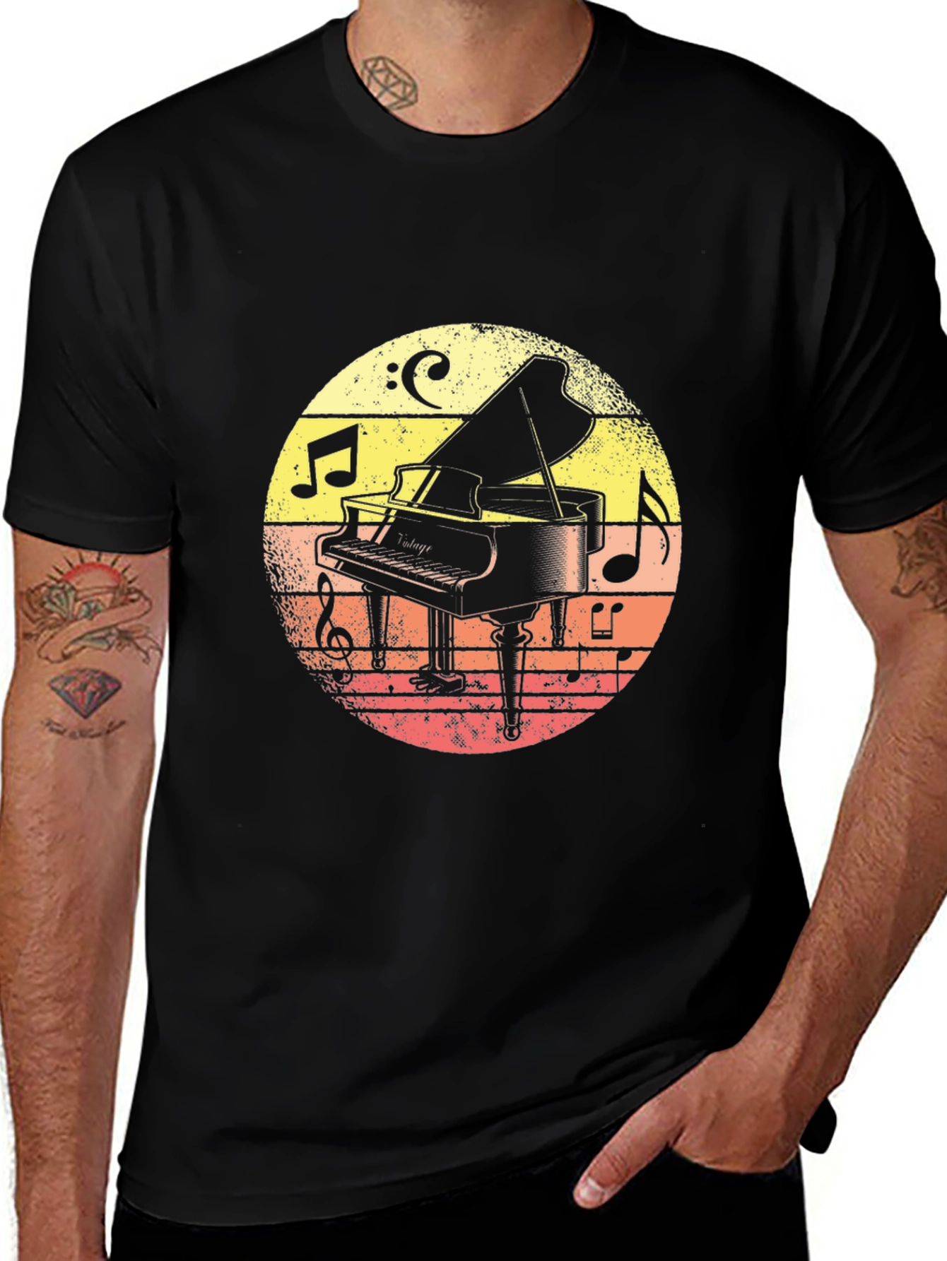 Variant 19 of Vintage Piano Music T-Shirt