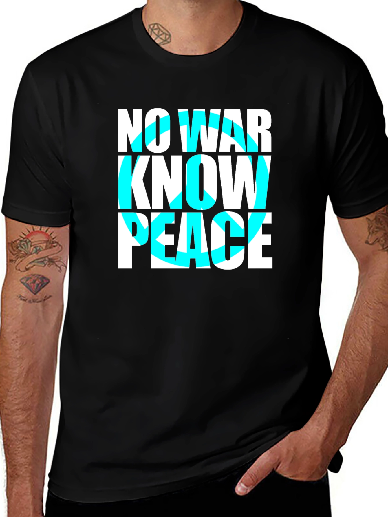 Variant 30 of No War Know Peace Graphic T-Shirt - Black