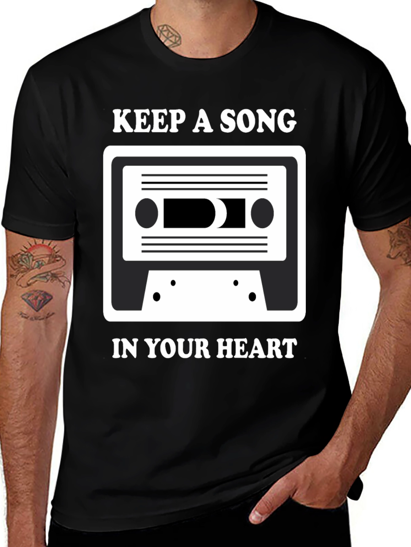 Black Keep A Song T-Shirt: Music Lover Tee main image