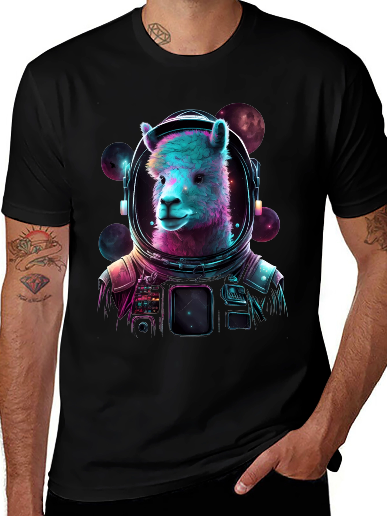 Variant 25 of Cosmic Llama T-Shirt - Space Alpaca Astronaut Tee