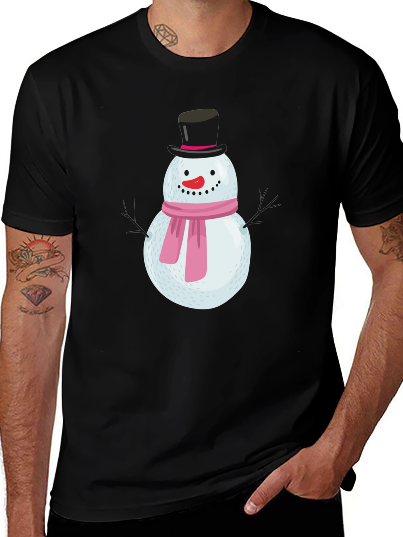 Variant 19 of Snowman Graphic Tee - Winter Holiday Style