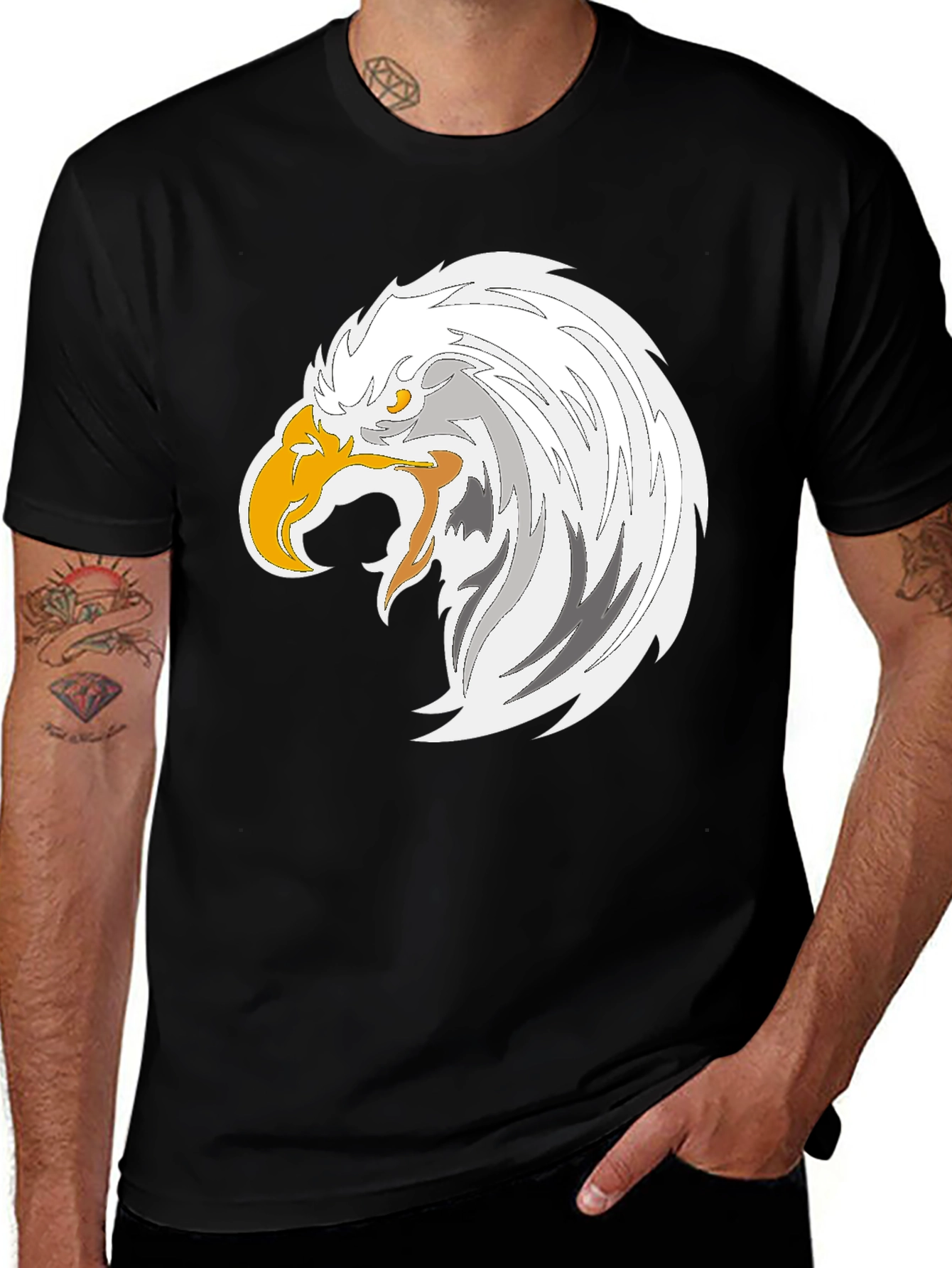 Variant 13 of Eagle Graphic Tee - Bold Black Cotton T-Shirt