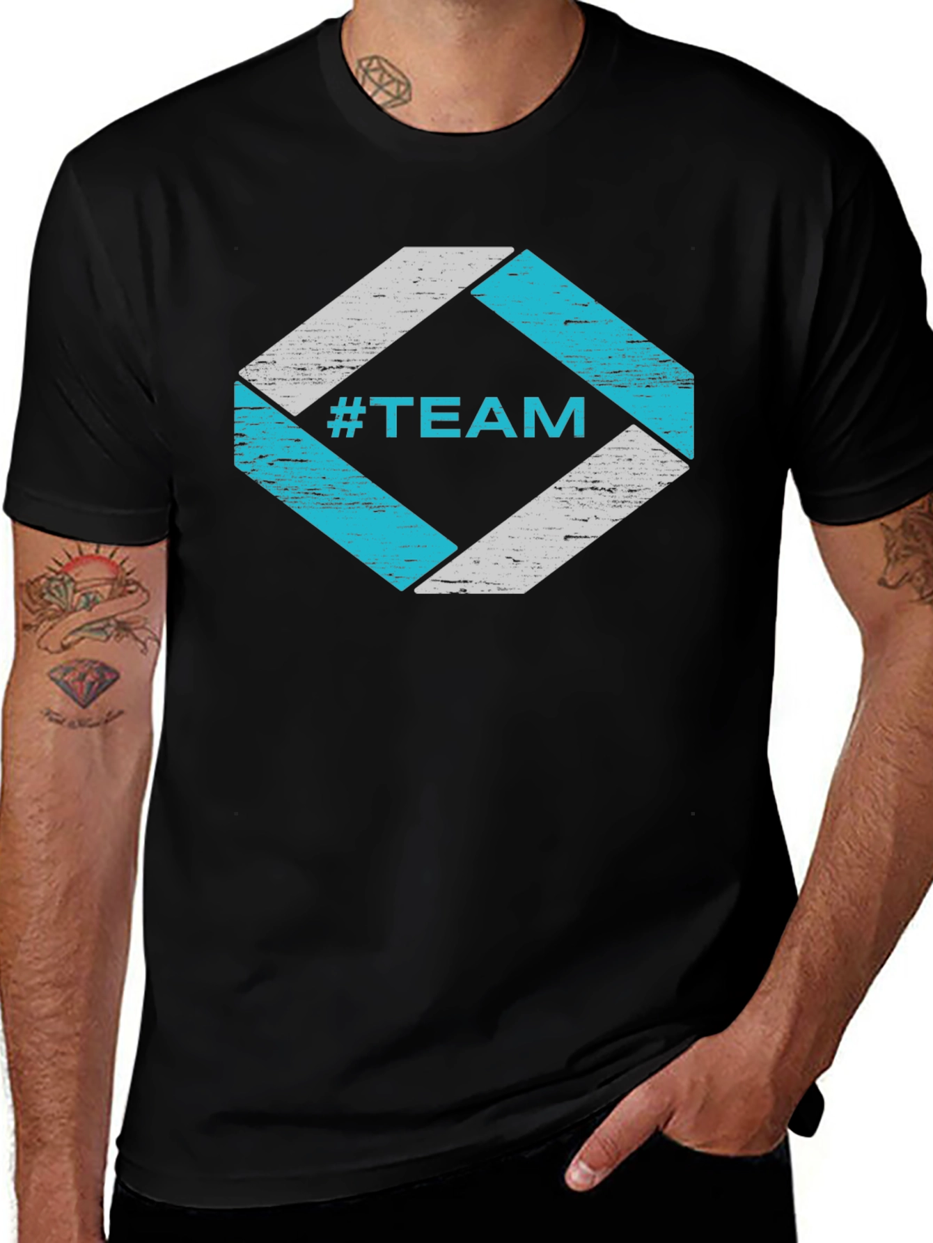 Variant 10 of #TEAM Graphic Tee - Cool, Casual Black T-Shirt