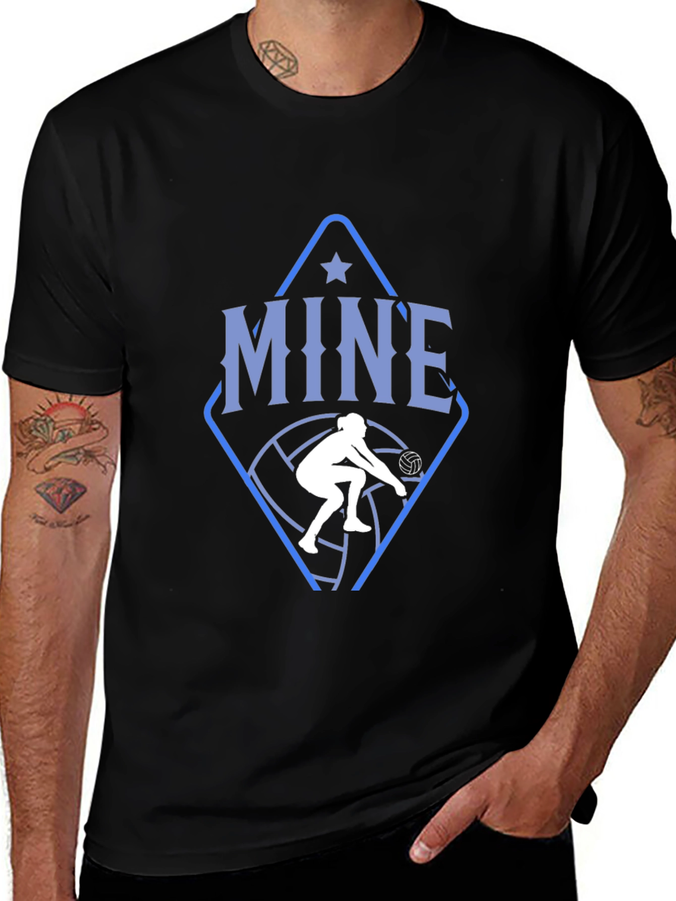 Variant 7 of Volleyball T-Shirt: Mine Volleyball Player Design