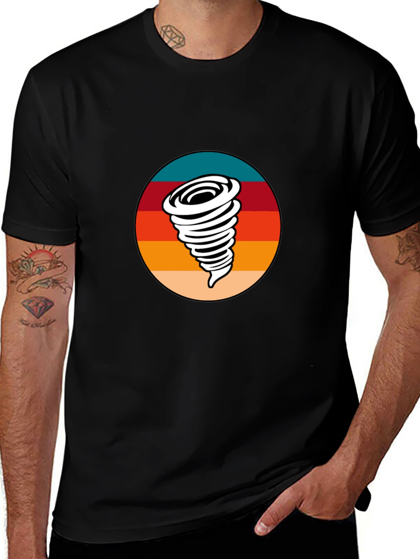 Variant 8 of Tornado Graphic Tee - Retro Style Cotton Comfort