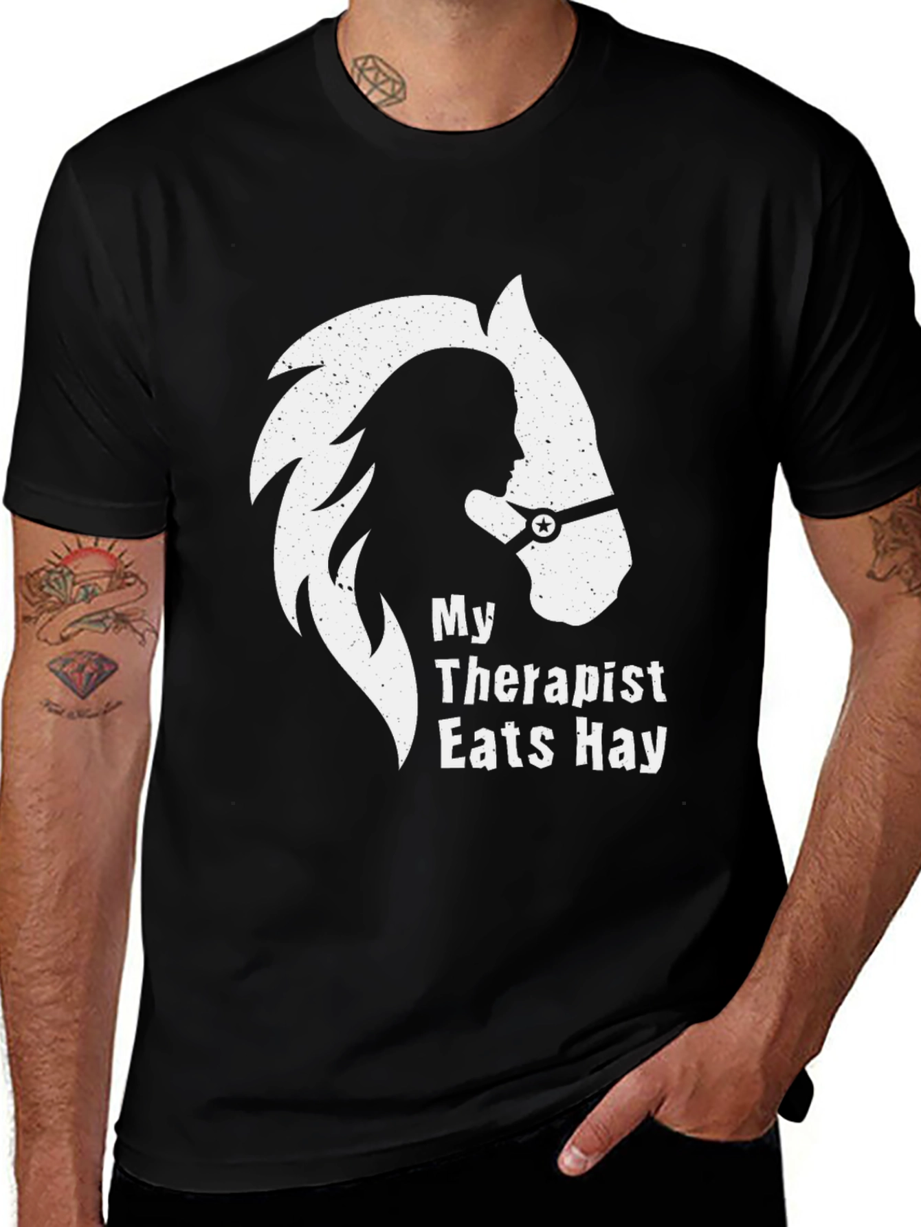 Variant 10 of My Therapist Eats Hay T-Shirt - Horse Lover Tee