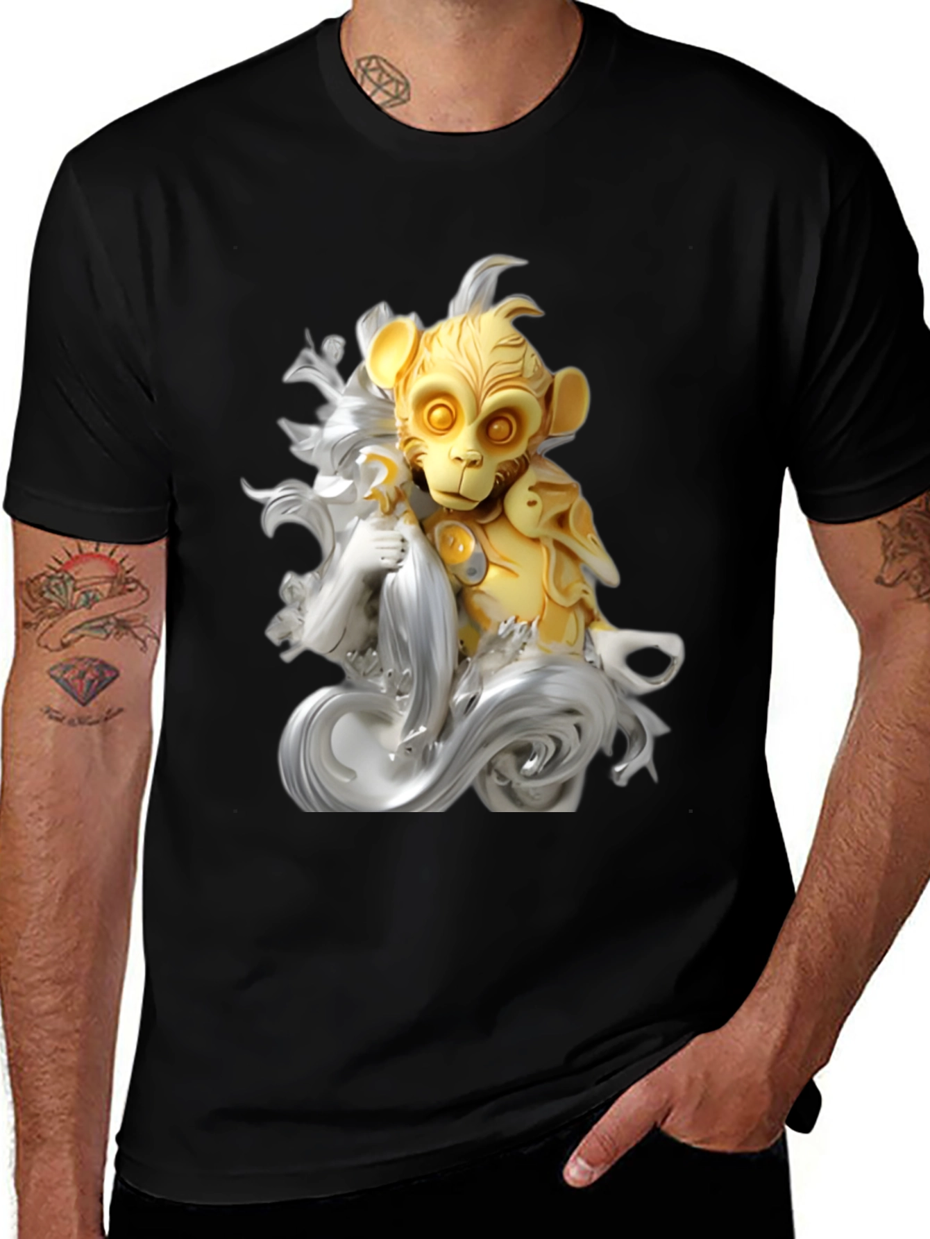 Variant 4 of Monkey King Graphic Tee - Unique Art Design