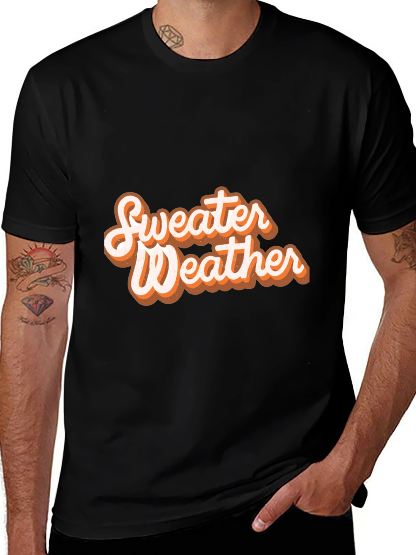 Variant 2 of Sweater Weather Graphic Tee - Soft & Stylish Black T-Shirt