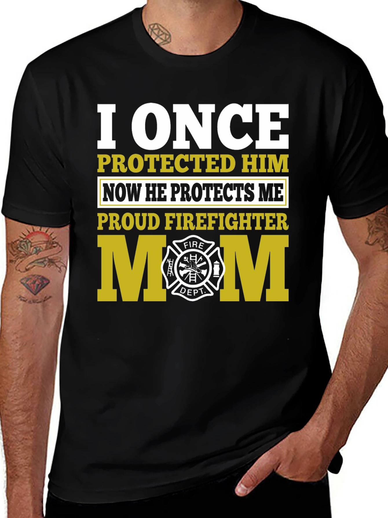 Variant 12 of Proud Firefighter Mom Graphic T-Shirt