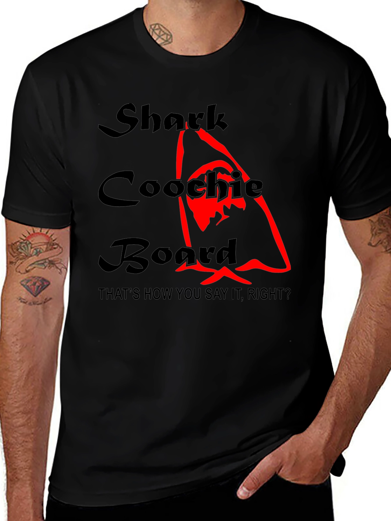 Variant 27 of Shark Coochie Board Funny Graphic T-Shirt