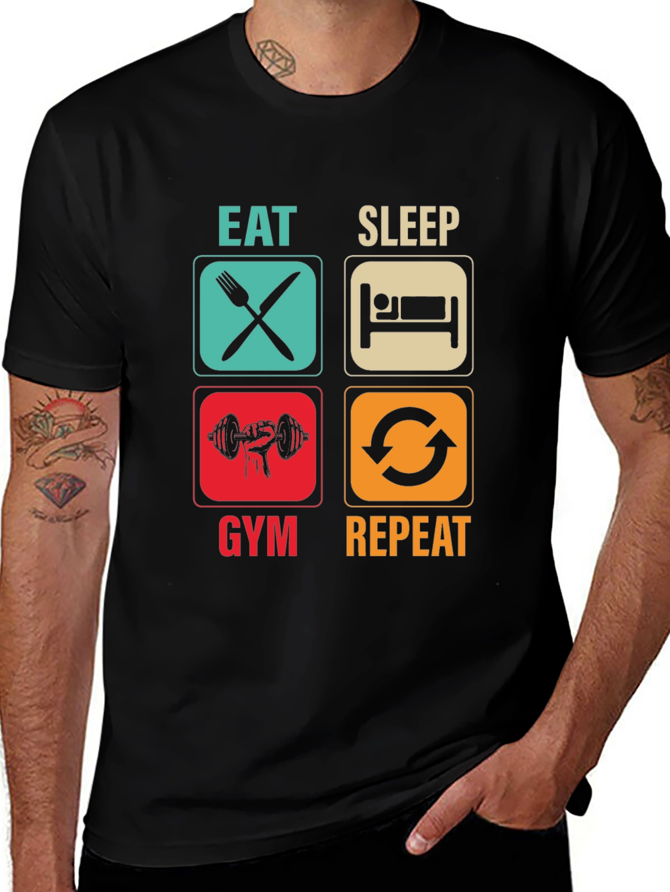 Variant 20 of Eat Sleep Gym Repeat T-Shirt