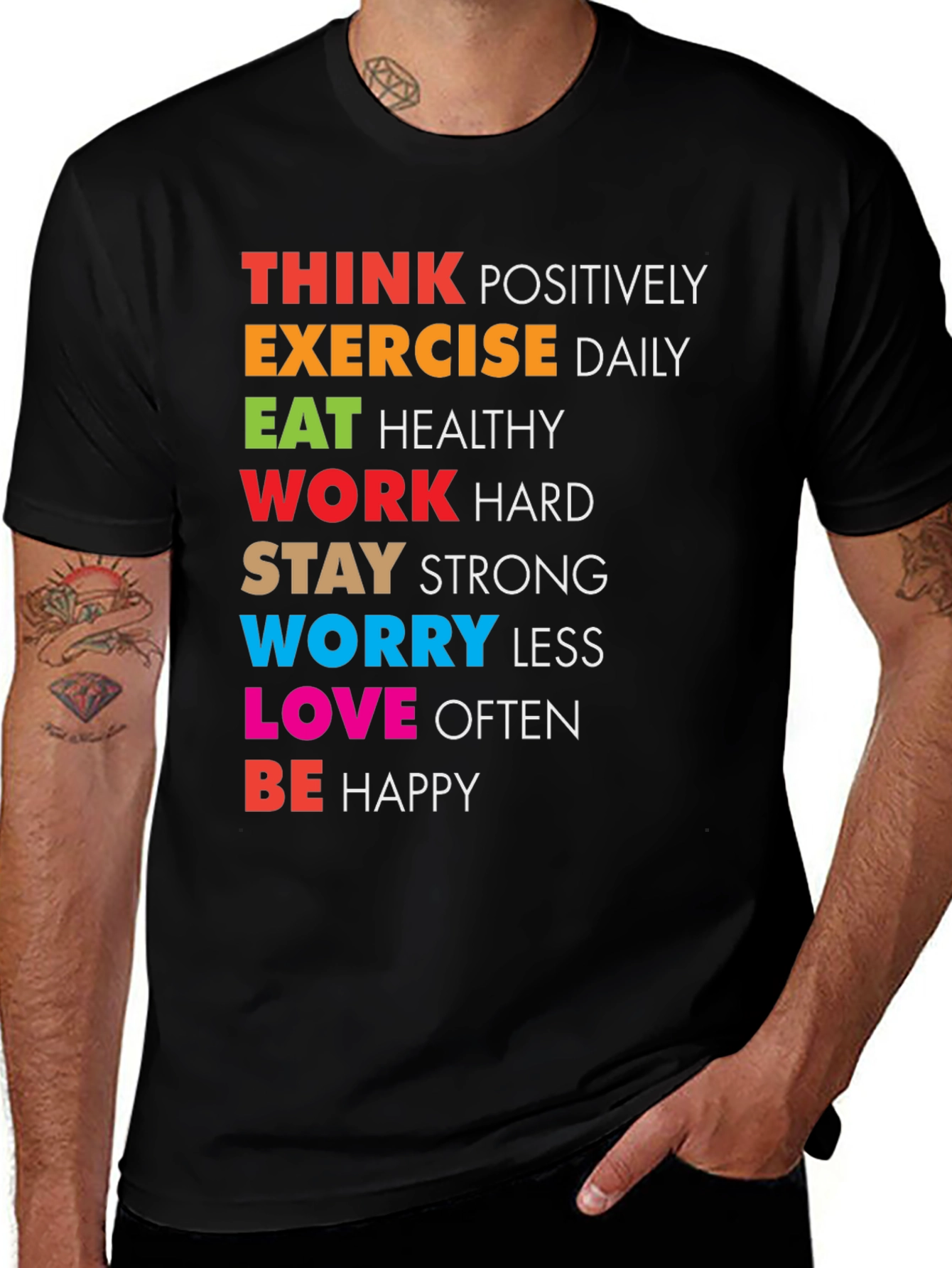Variant 23 of Inspirational Graphic Tee - Think Positively
