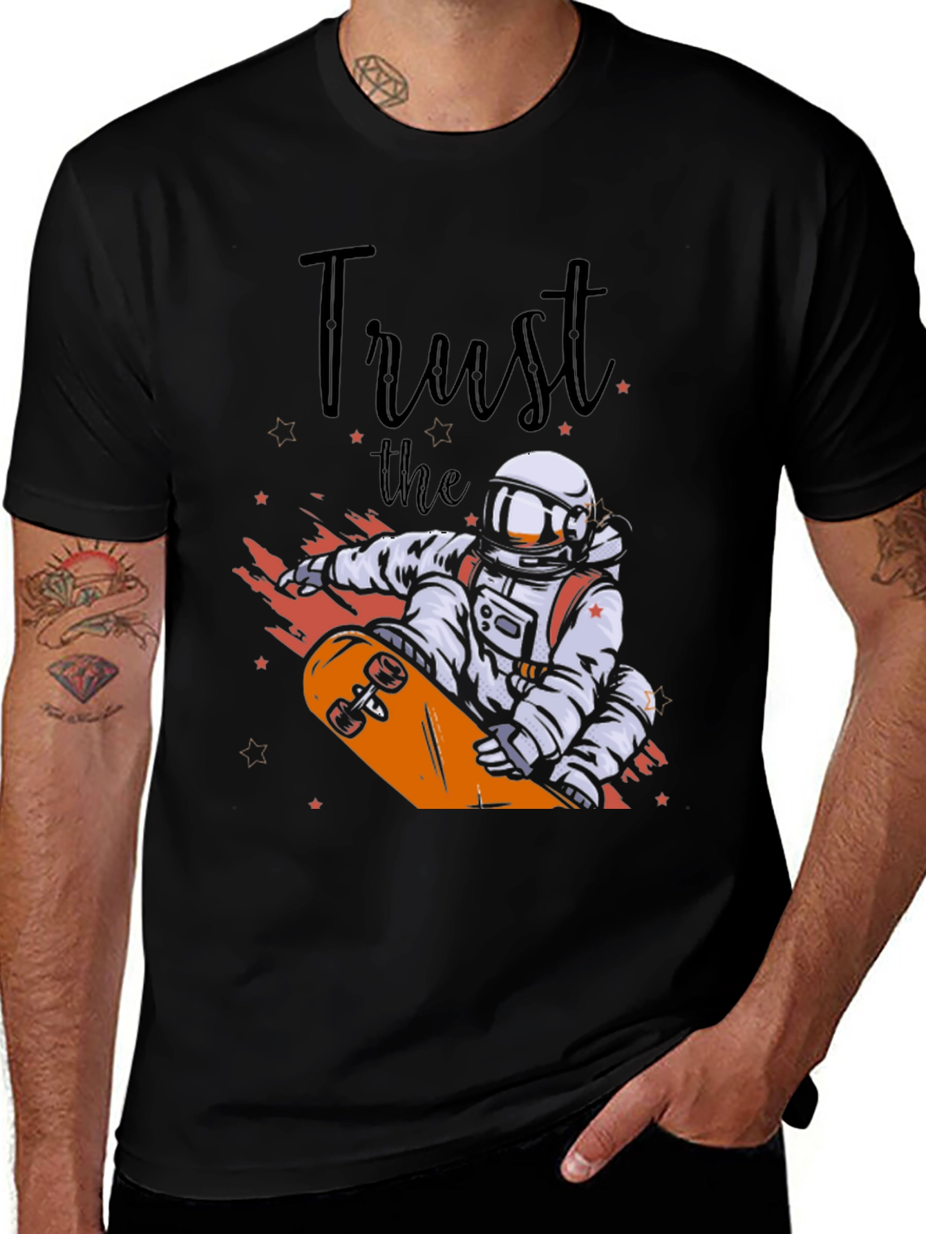 Variant 21 of Astronaut Skateboard T-Shirt - Trust the Process Tee