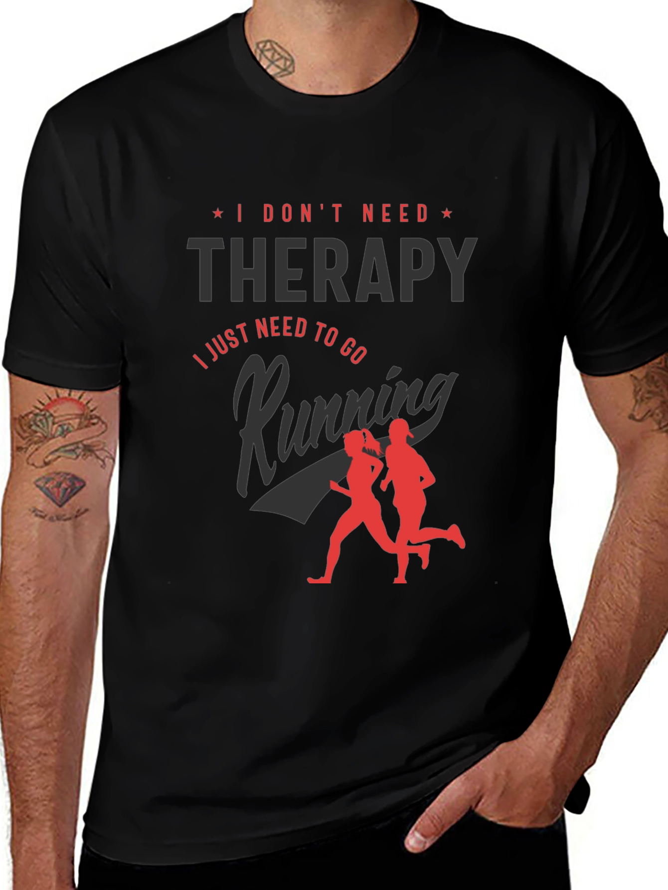 Variant 23 of Funny Running Therapy Graphic Tee