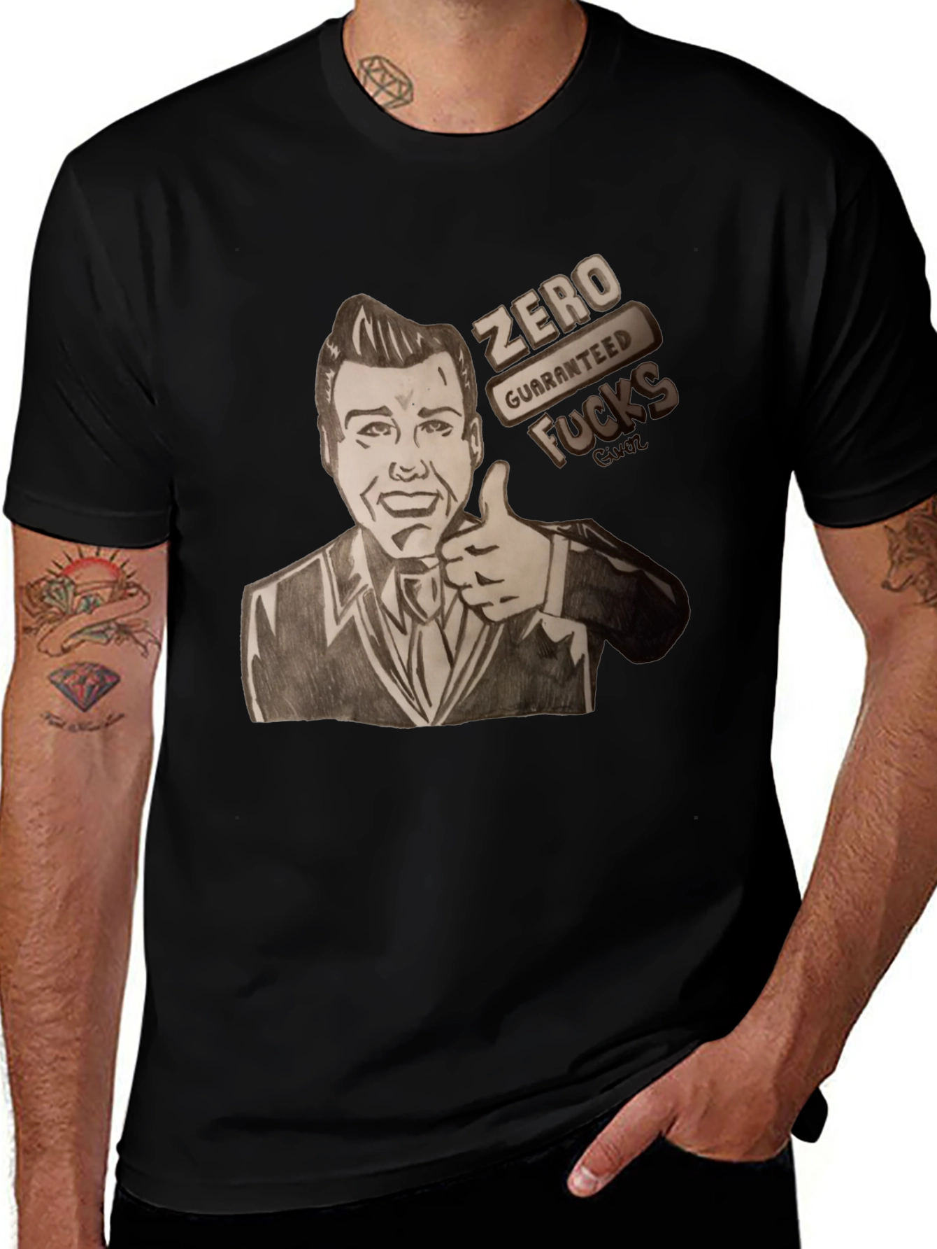 Variant 24 of Zero Guaranteed Fucks Graphic T-Shirt