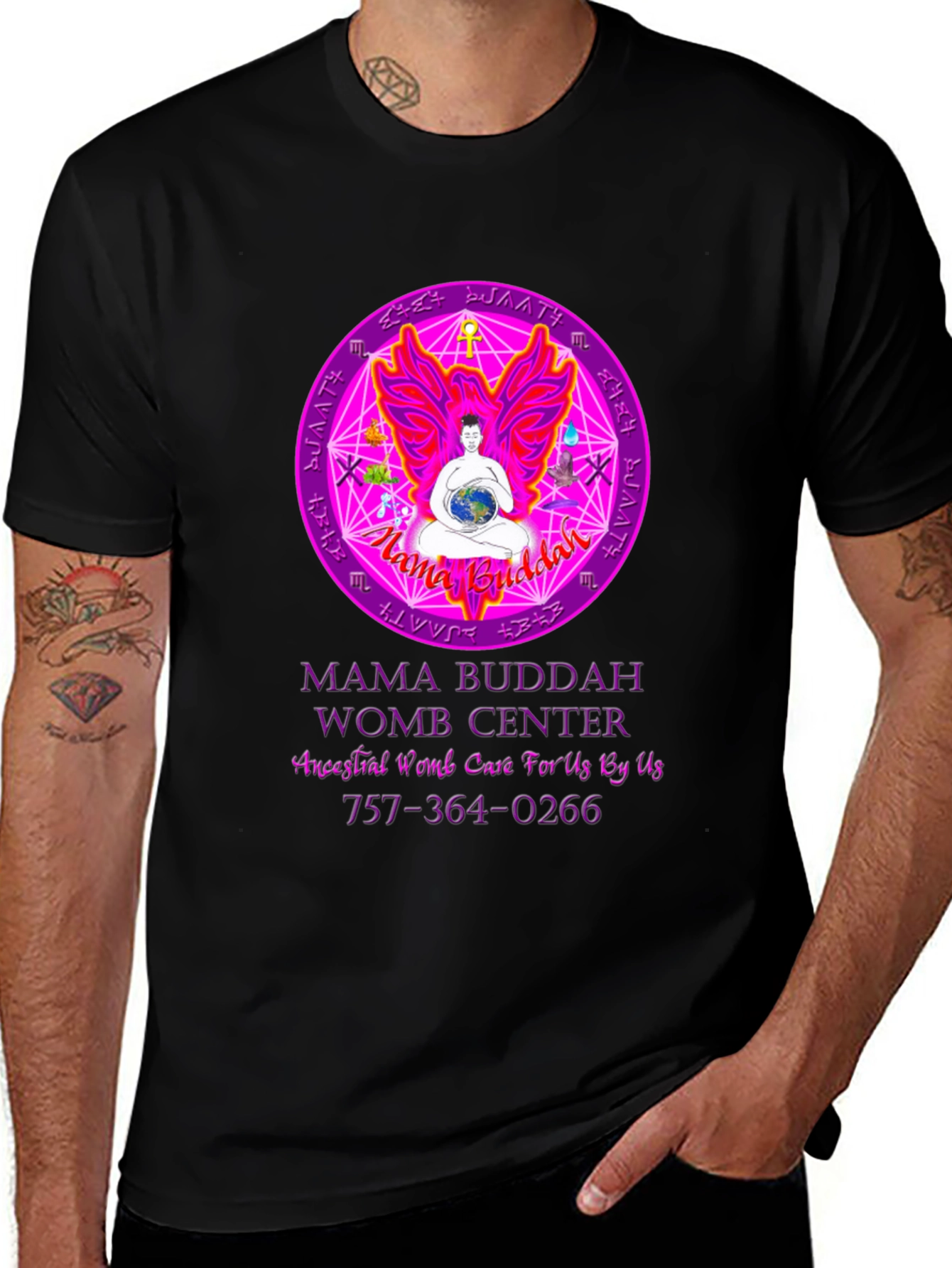 Variant 4 of Mama Buddah Womb Center Graphic T-Shirt