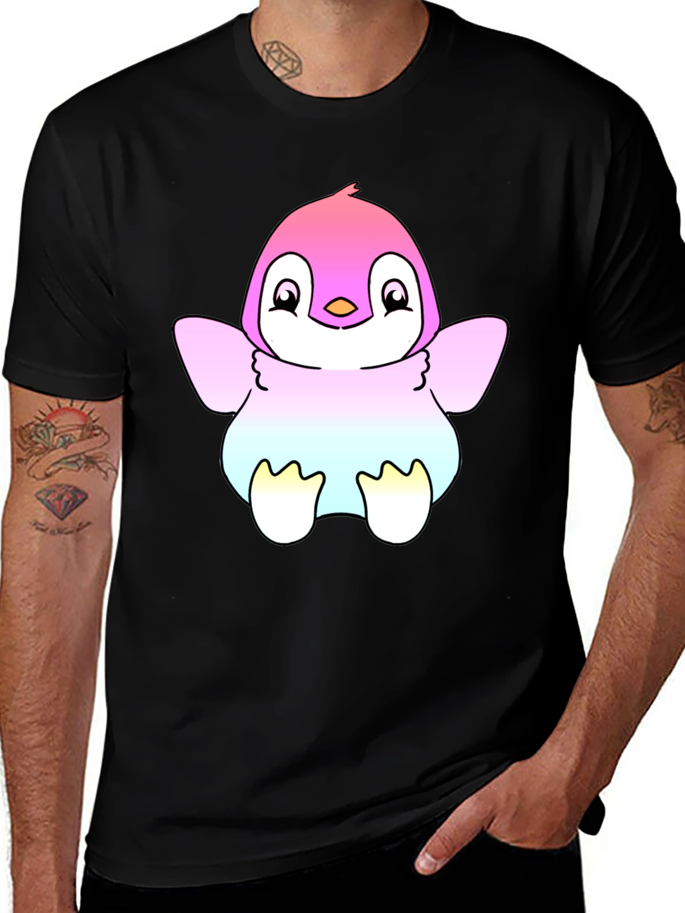 Variant 21 of Cute Penguin Graphic Tee - Black T-Shirt
