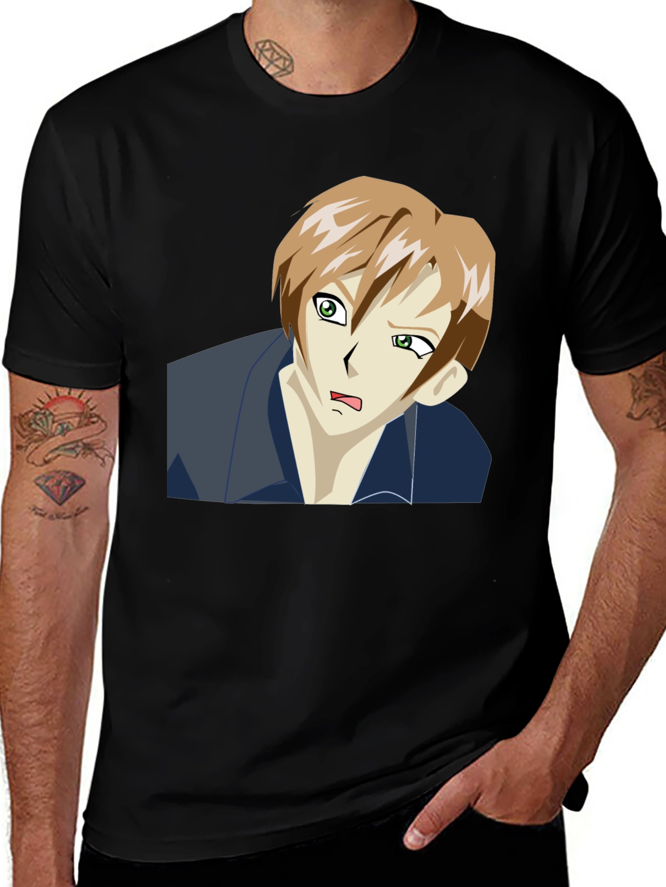 Variant 10 of Anime Character T-Shirt - Classic Black Tee