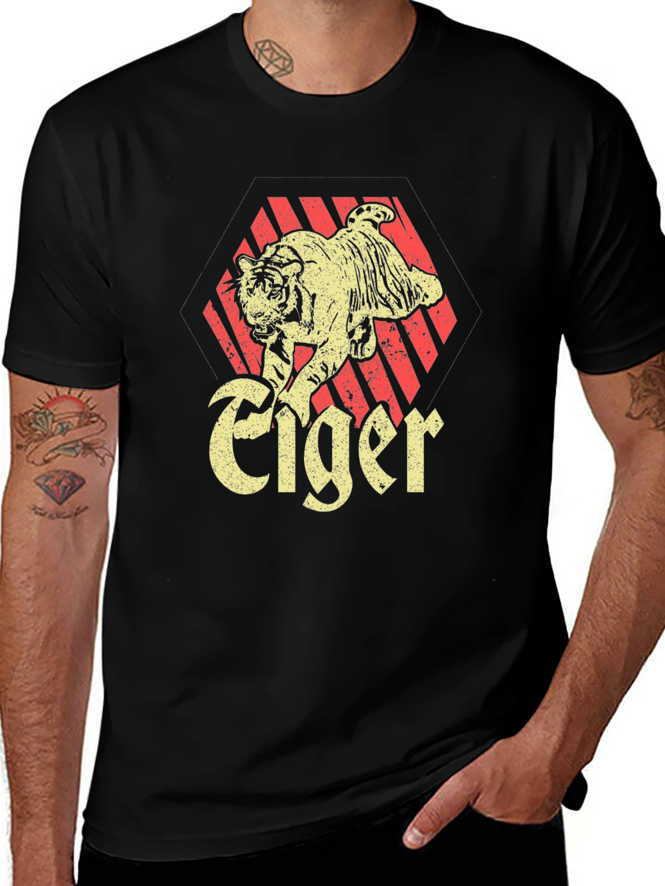 Variant 27 of Retro Tiger Graphic Tee - Vintage Style Men's T-Shirt