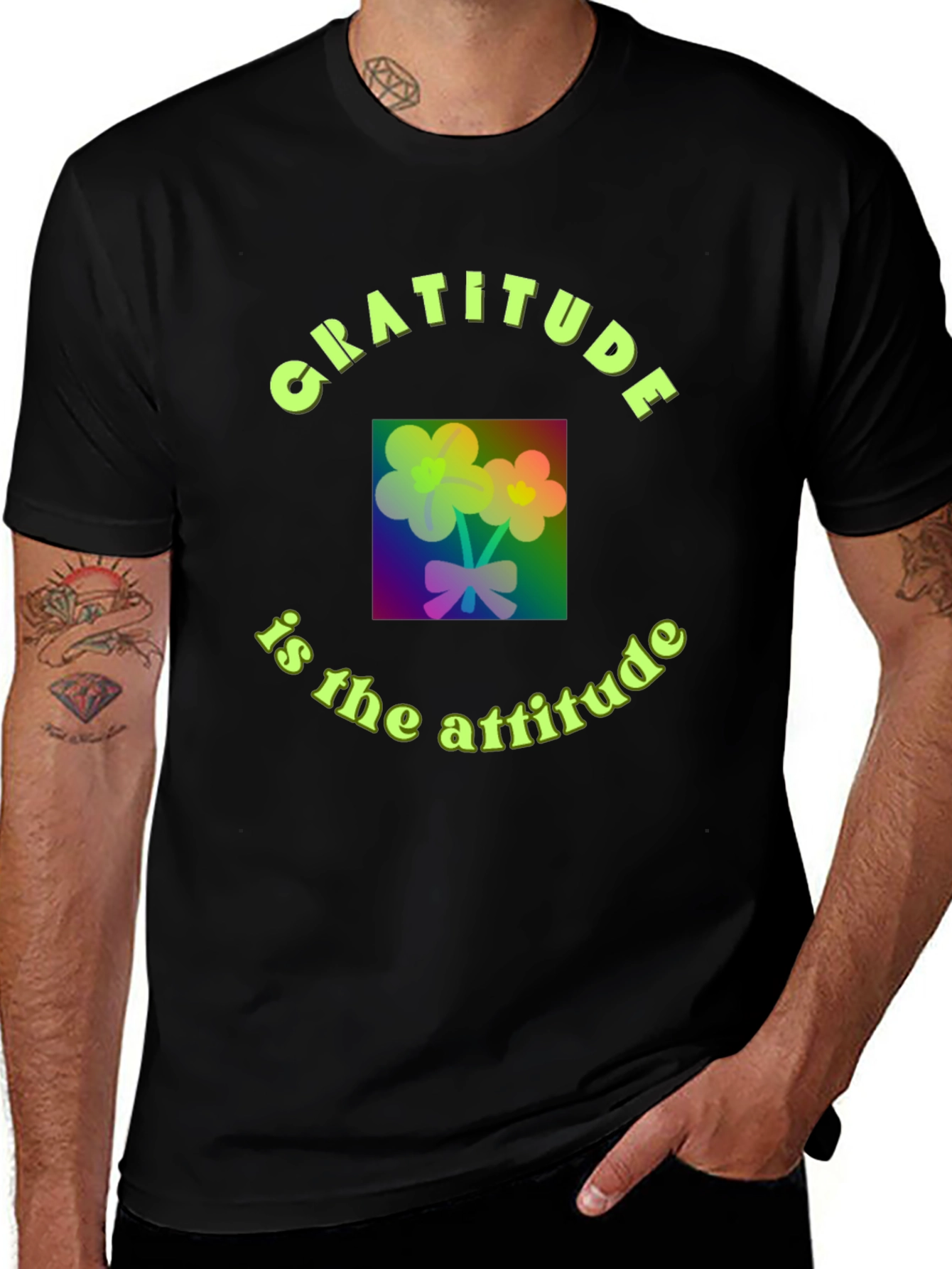 Variant 11 of Gratitude is the Attitude Black T-Shirt