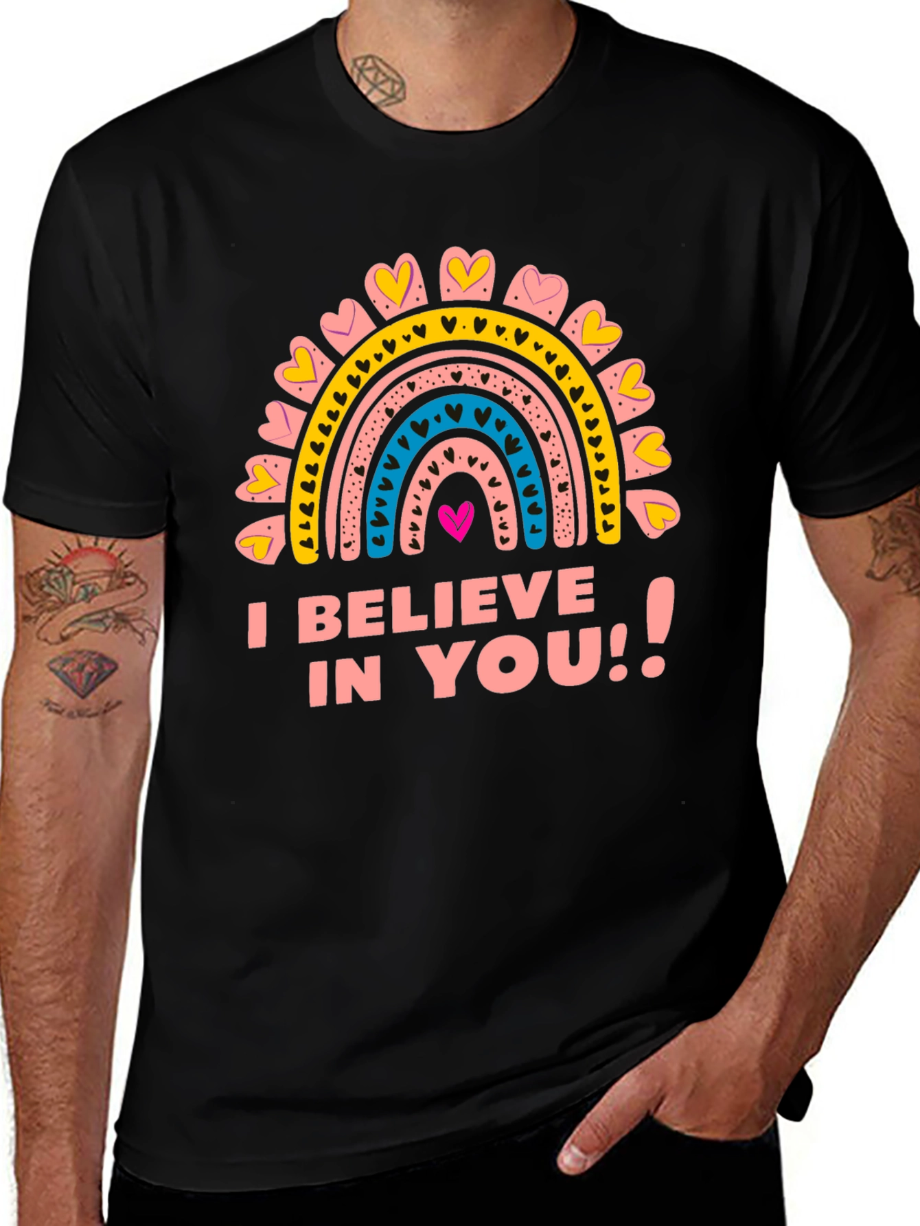 Variant 24 of Believe in You T-Shirt - Heart Rainbow Graphic Tee