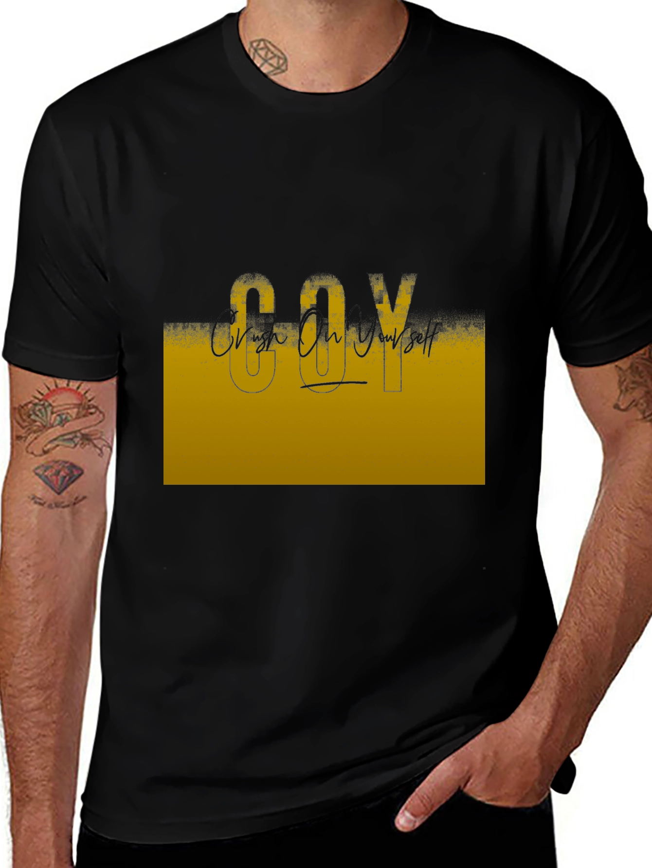Variant 10 of Coy Graphic Print Black T-Shirt